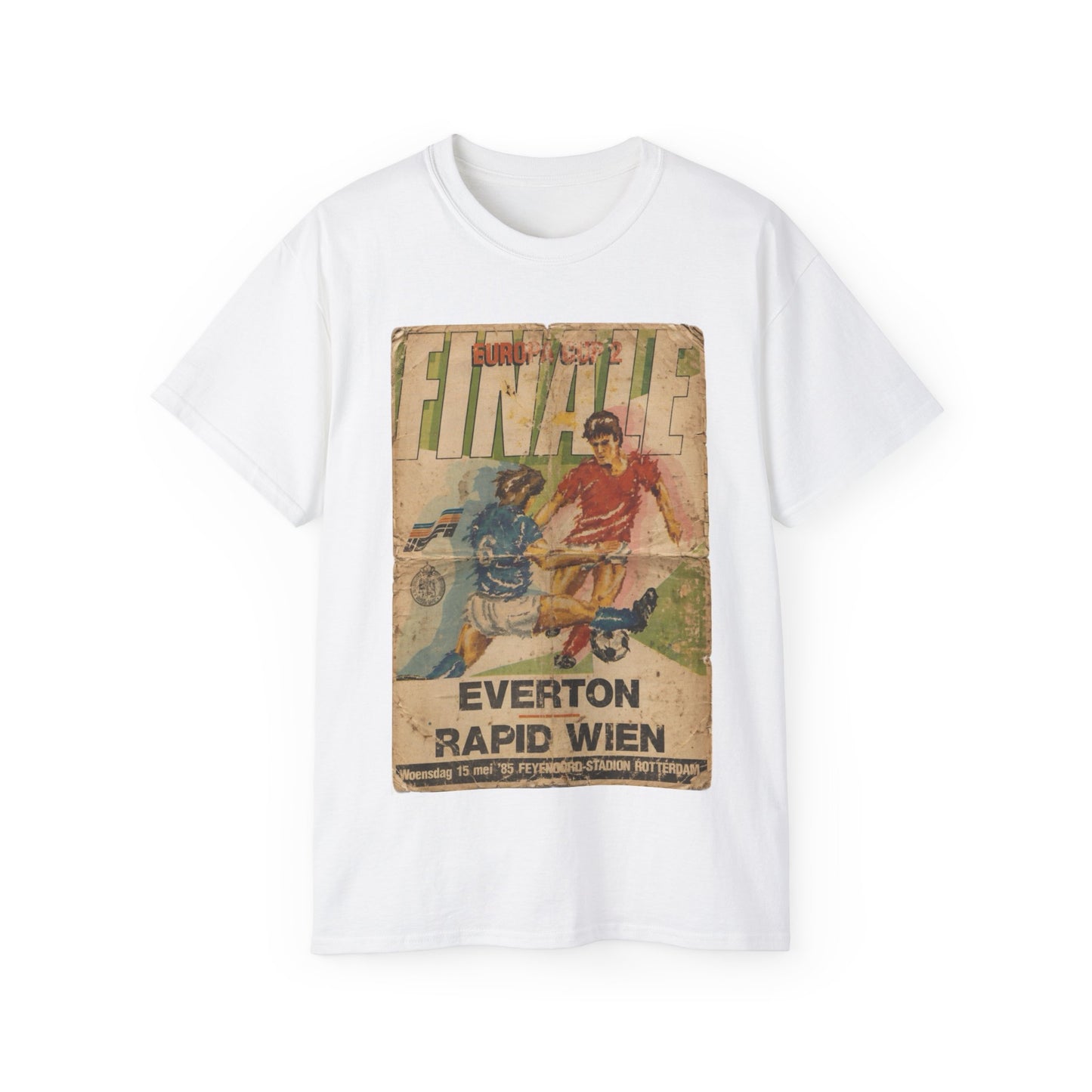 1985 European Cup Winners Cup Final Everton Rapid Vienna Poster Unisex Ultra Cotton Tee