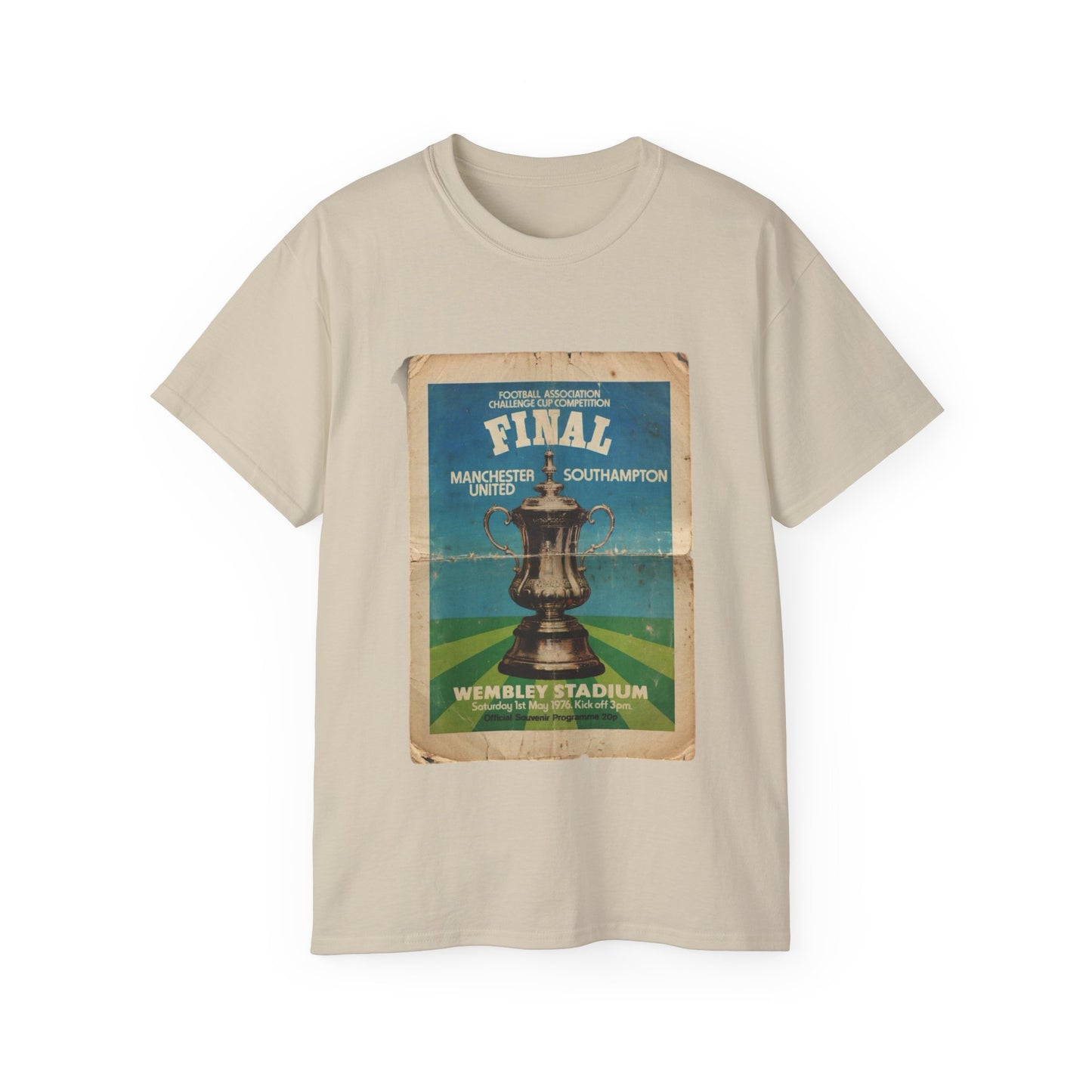 1976 FA Cup Final Manchester United Southampton Programme Poster Unisex Ultra Cotton Tee