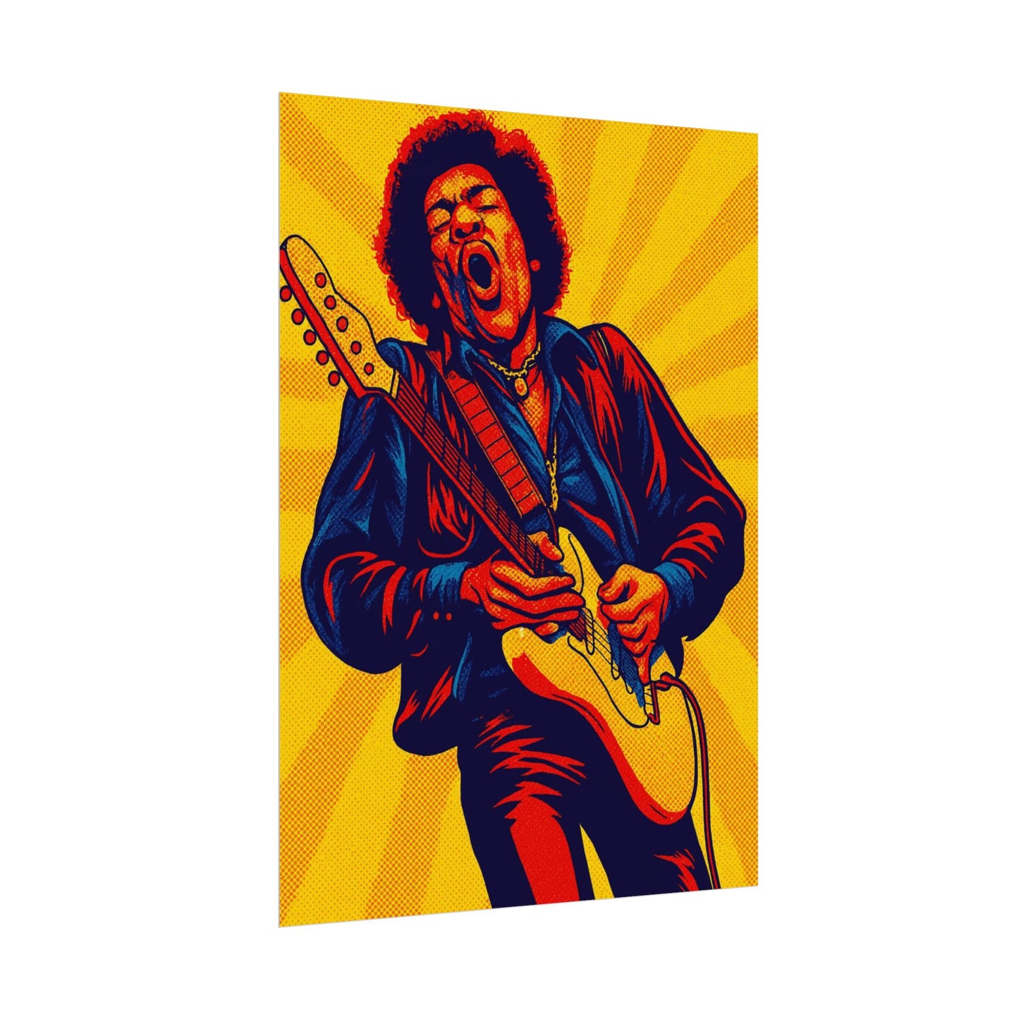 Jimi Hendrix Guitar Pop Art Poster