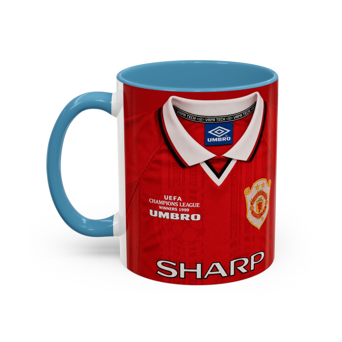 Manchester United European Shirt 1997-2000 Accent Coffee Mug (11, 15oz)