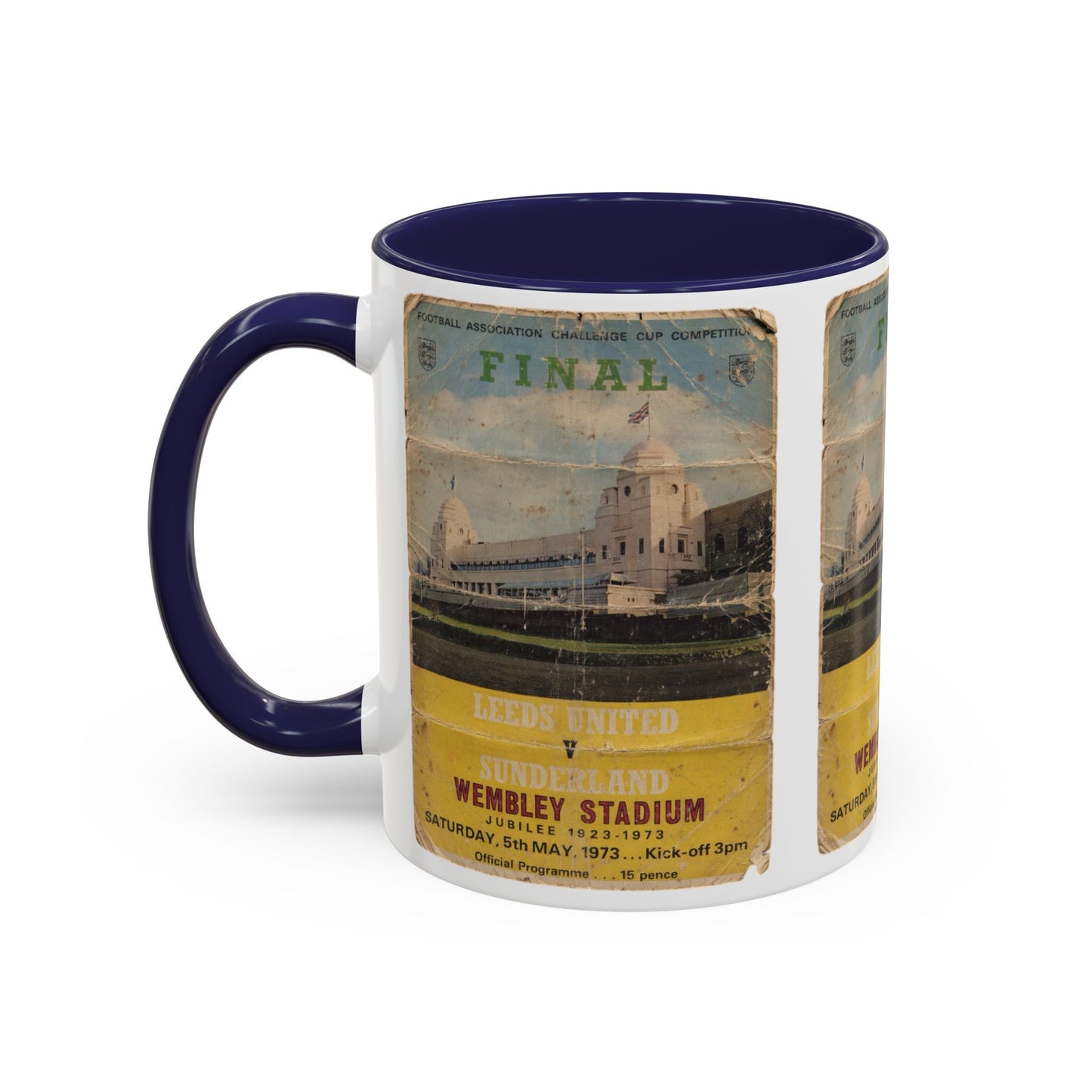 1973 FA Cup Final Programme Poster Sunderland Leeds United Accent Coffee Mug (11, 15oz)