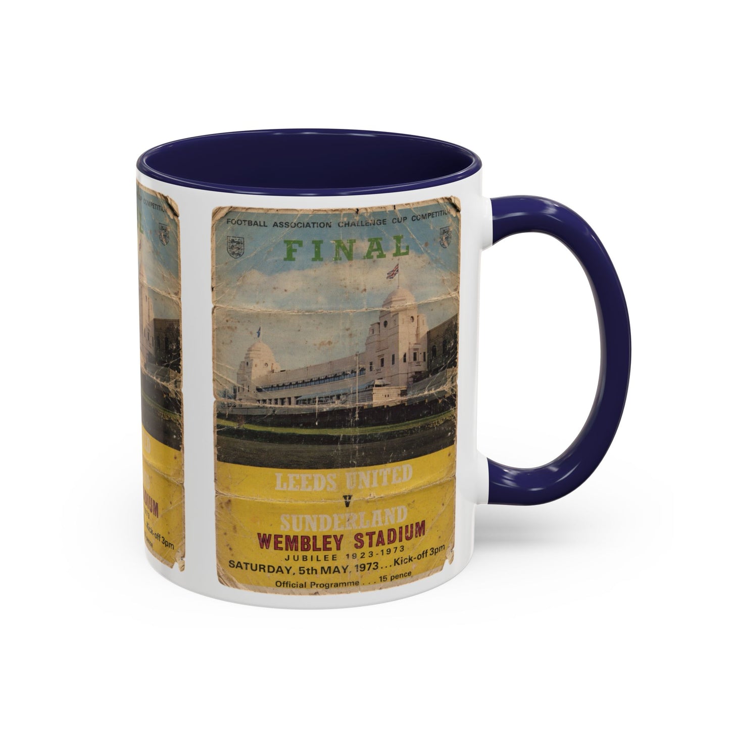 1973 FA Cup Final Programme Poster Sunderland Leeds United Accent Coffee Mug (11, 15oz)
