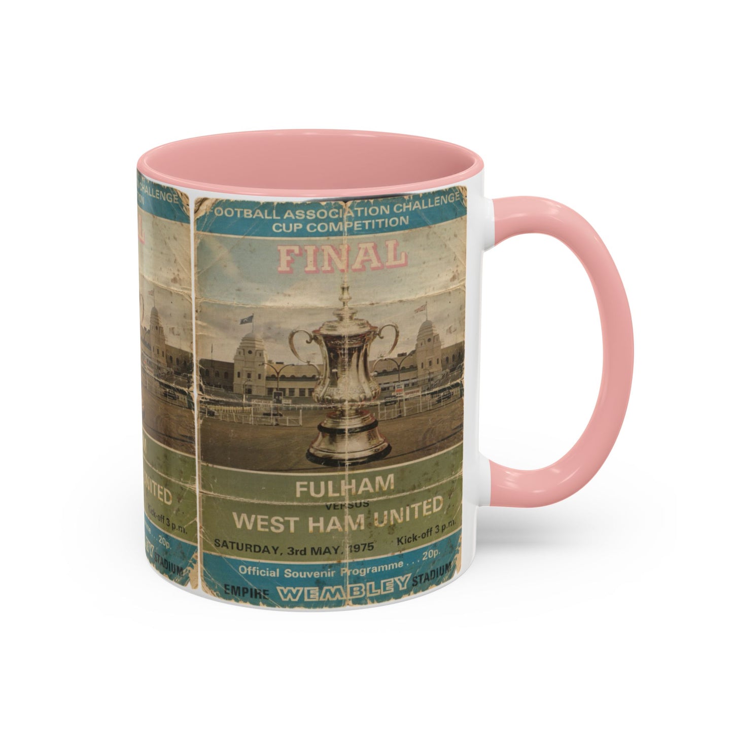 1975 FA Cup Final Programme Poster West Ham Fulham Accent Coffee Mug (11, 15oz)