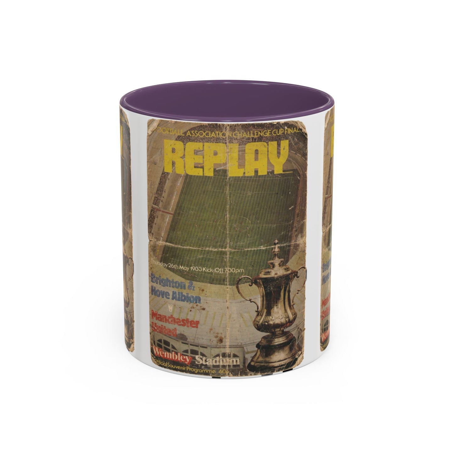 1983 FA Cup Final Replay Manchester United Brighton Programme Poster Accent Coffee Mug (11, 15oz)