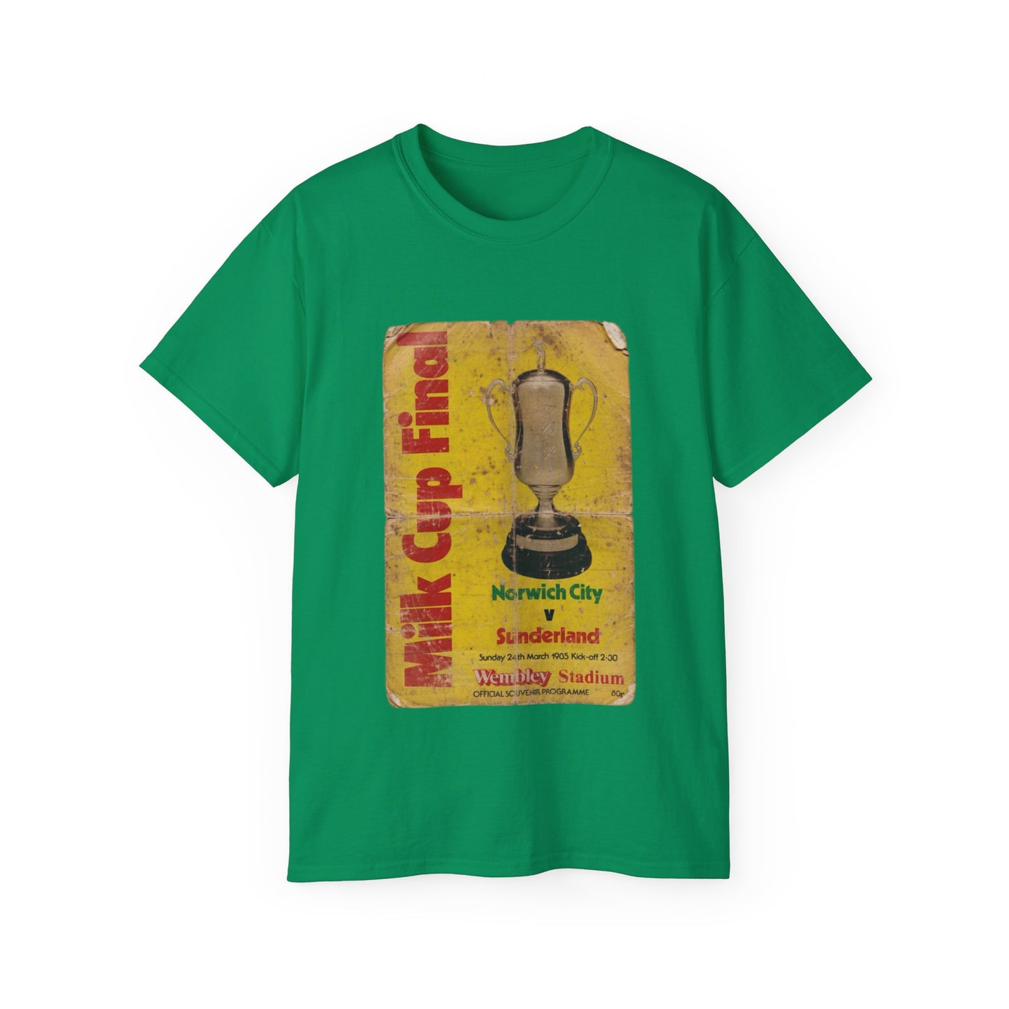1985 Milk Cup Final Norwich City Sunderland Programme Poster Unisex Ultra Cotton Tee