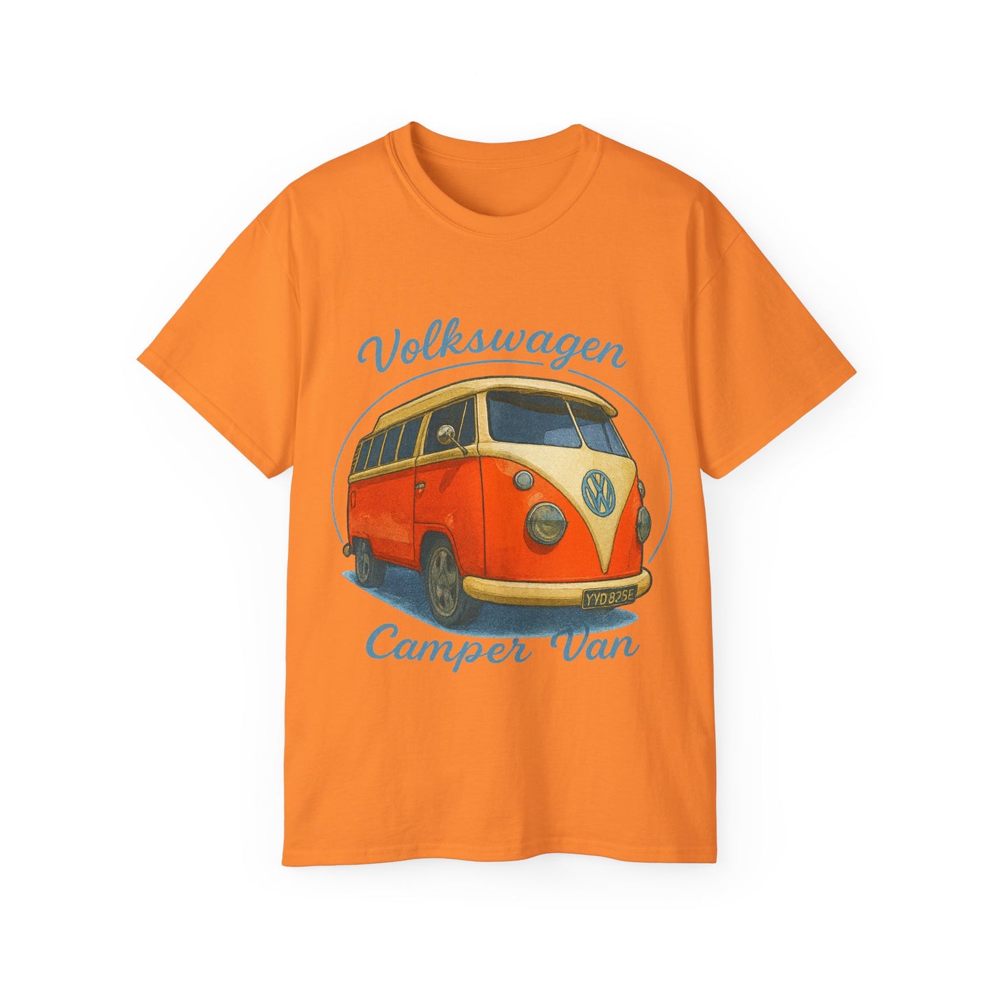 Retro Volkswagen Camper Van 3/4 Orange