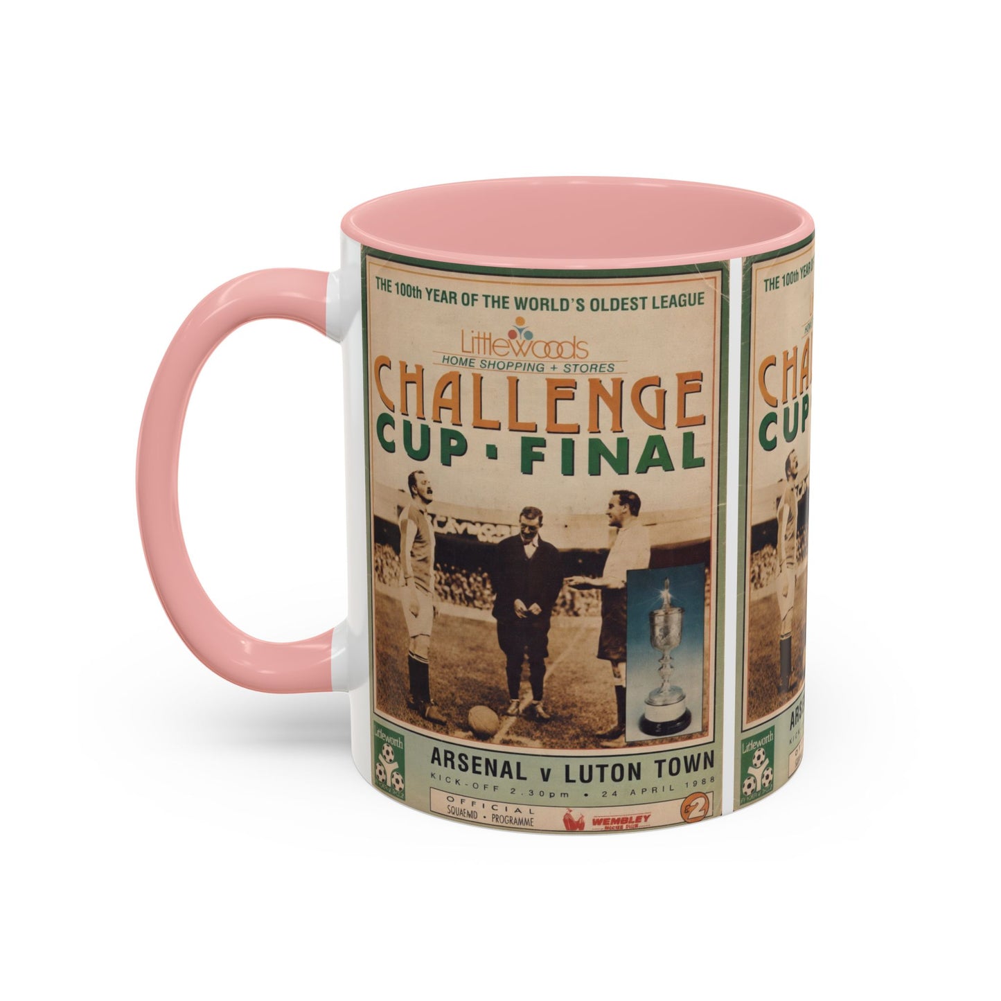1988 Littlewoods Cup Final Luton Town Arsenal Programme Poster Accent Coffee Mug (11, 15oz)