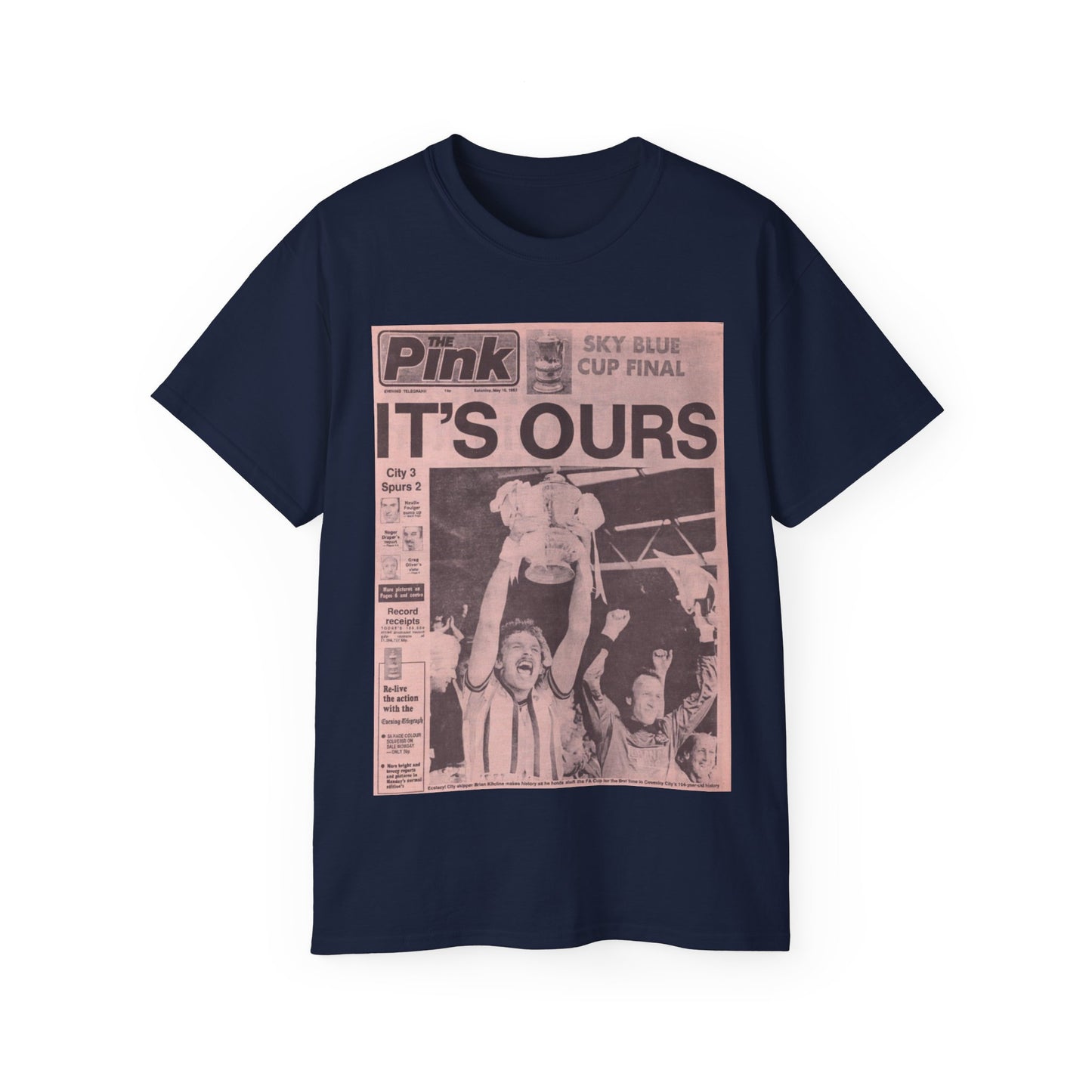 Coventry City Newspaper The Pink FA Cup Final 1987 Unisex Ultra Cotton Tee