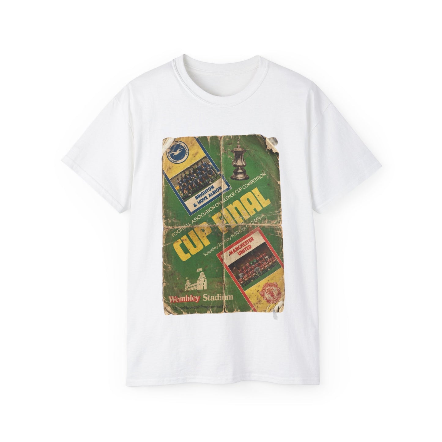 1983 FA Cup Final Manchester United Brighton Programme Poster Unisex Ultra Cotton Tee