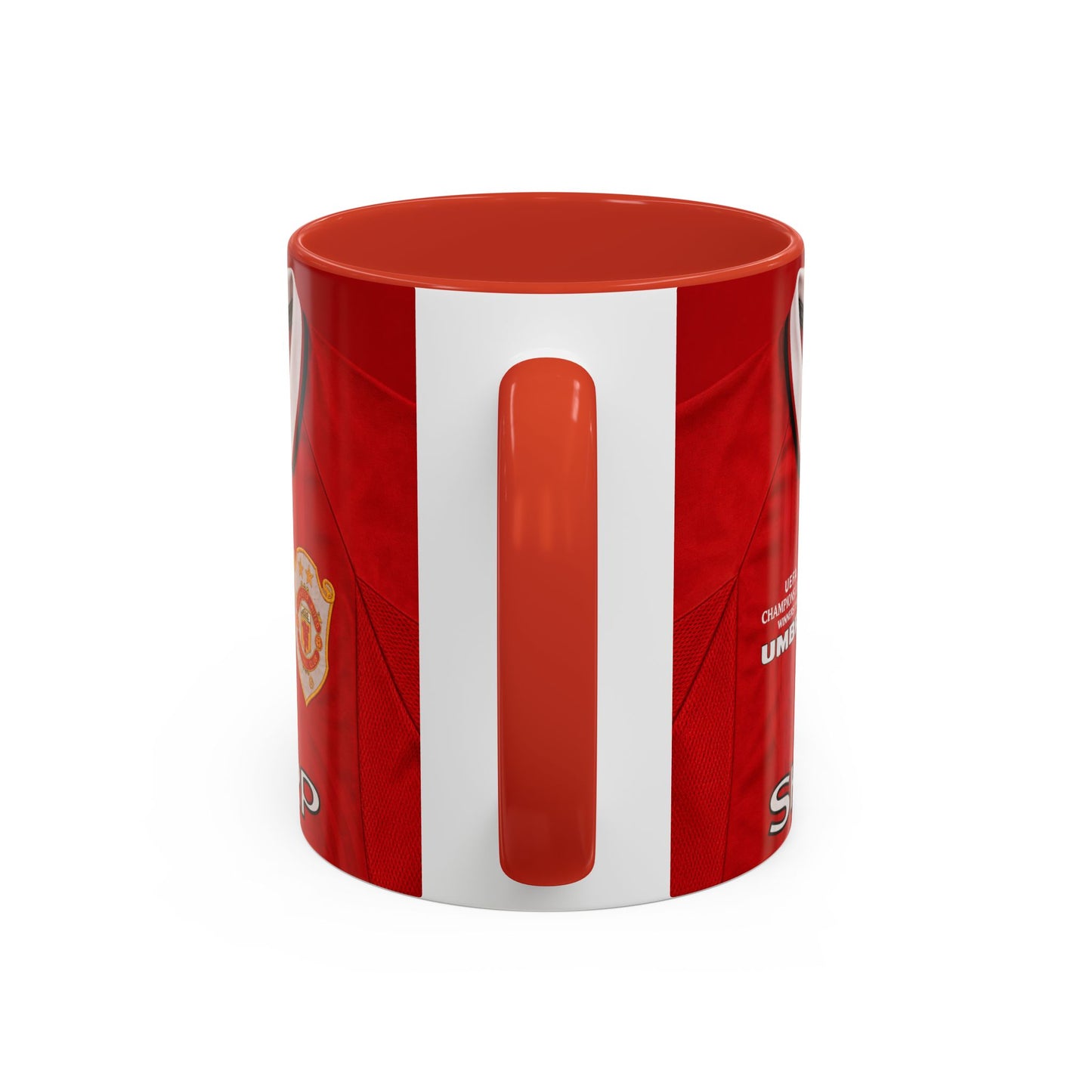 Manchester United European Shirt 1997-2000 Accent Coffee Mug (11, 15oz)