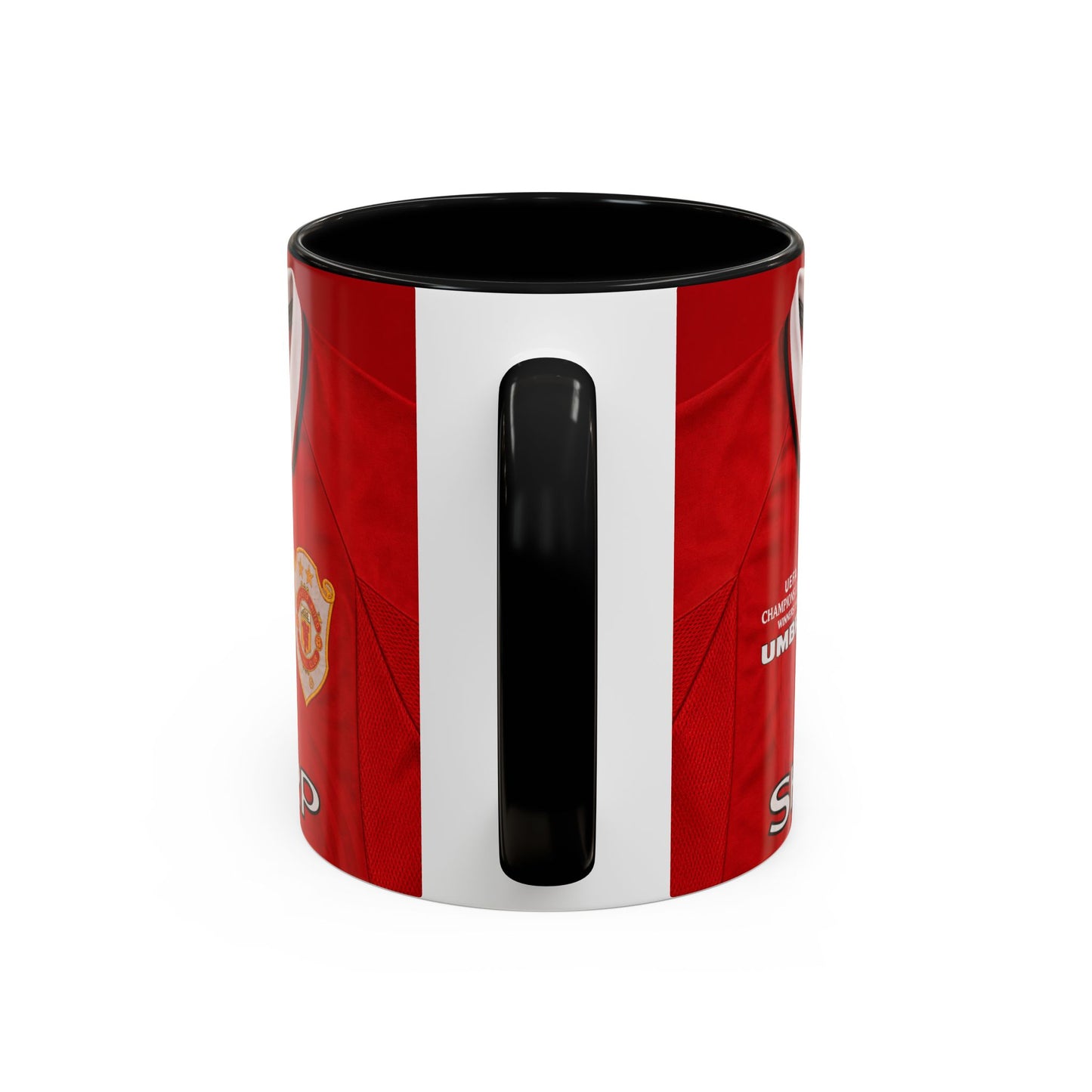 Manchester United European Shirt 1997-2000 Accent Coffee Mug (11, 15oz)