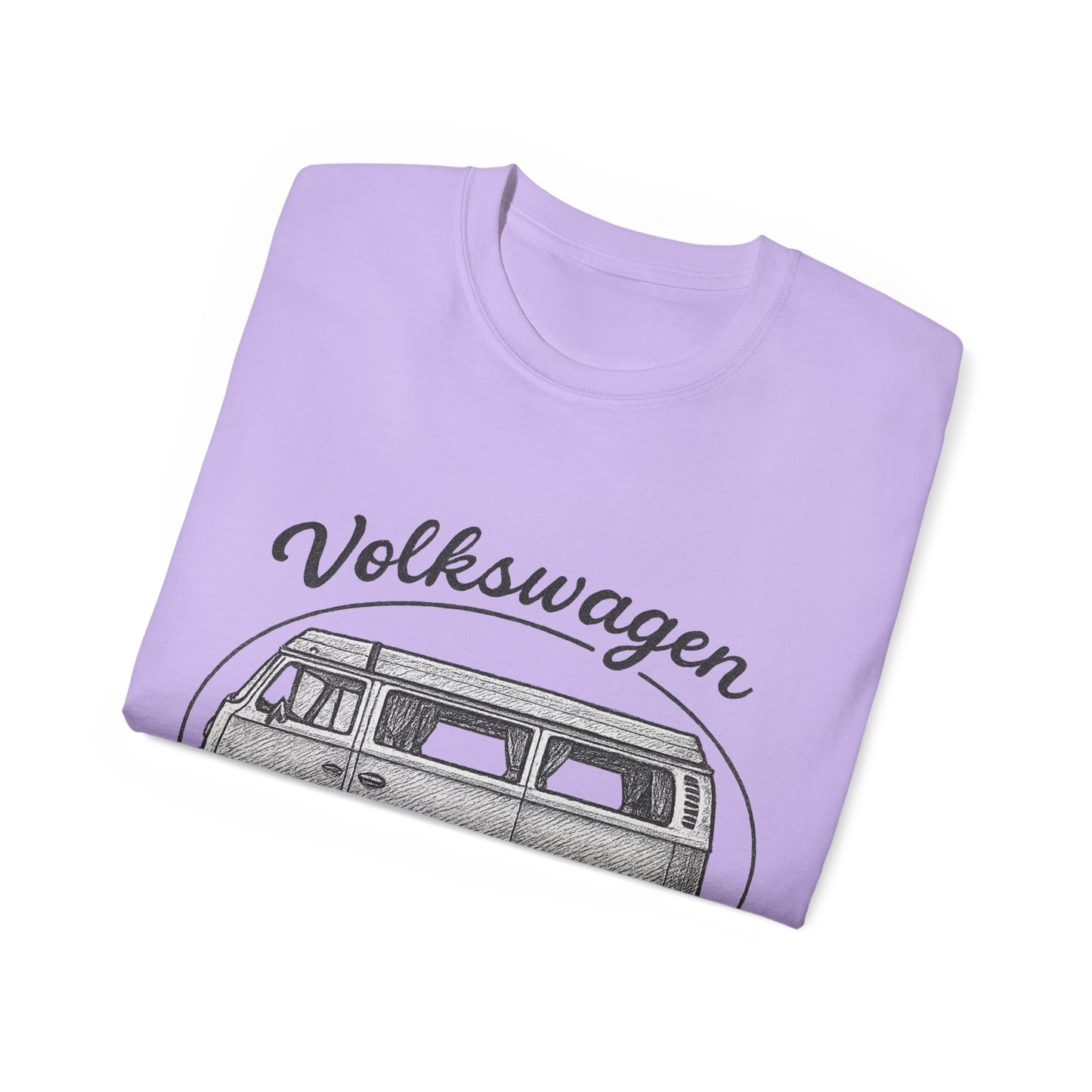Volkswagen Camper Van sideways Drawing Black And White T-Shirt