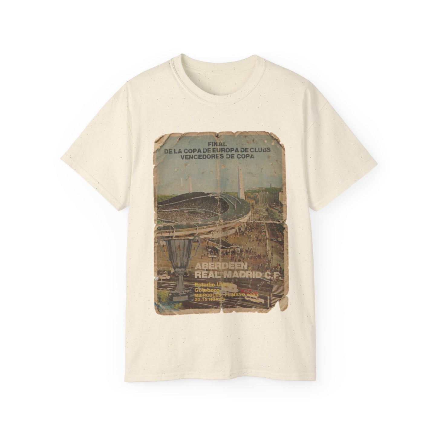 1983 European Cup Winners Cup Final Aberdeen Real Madrid Poster Unisex Ultra Cotton Tee
