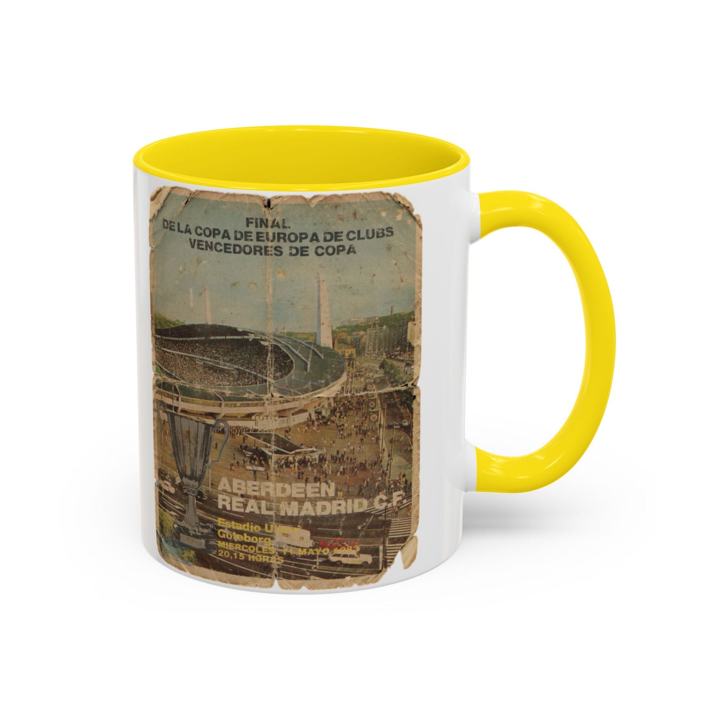 1983 European Cup Winners Cup Final Aberdeen Real Madrid Poster Accent Coffee Mug (11, 15oz)