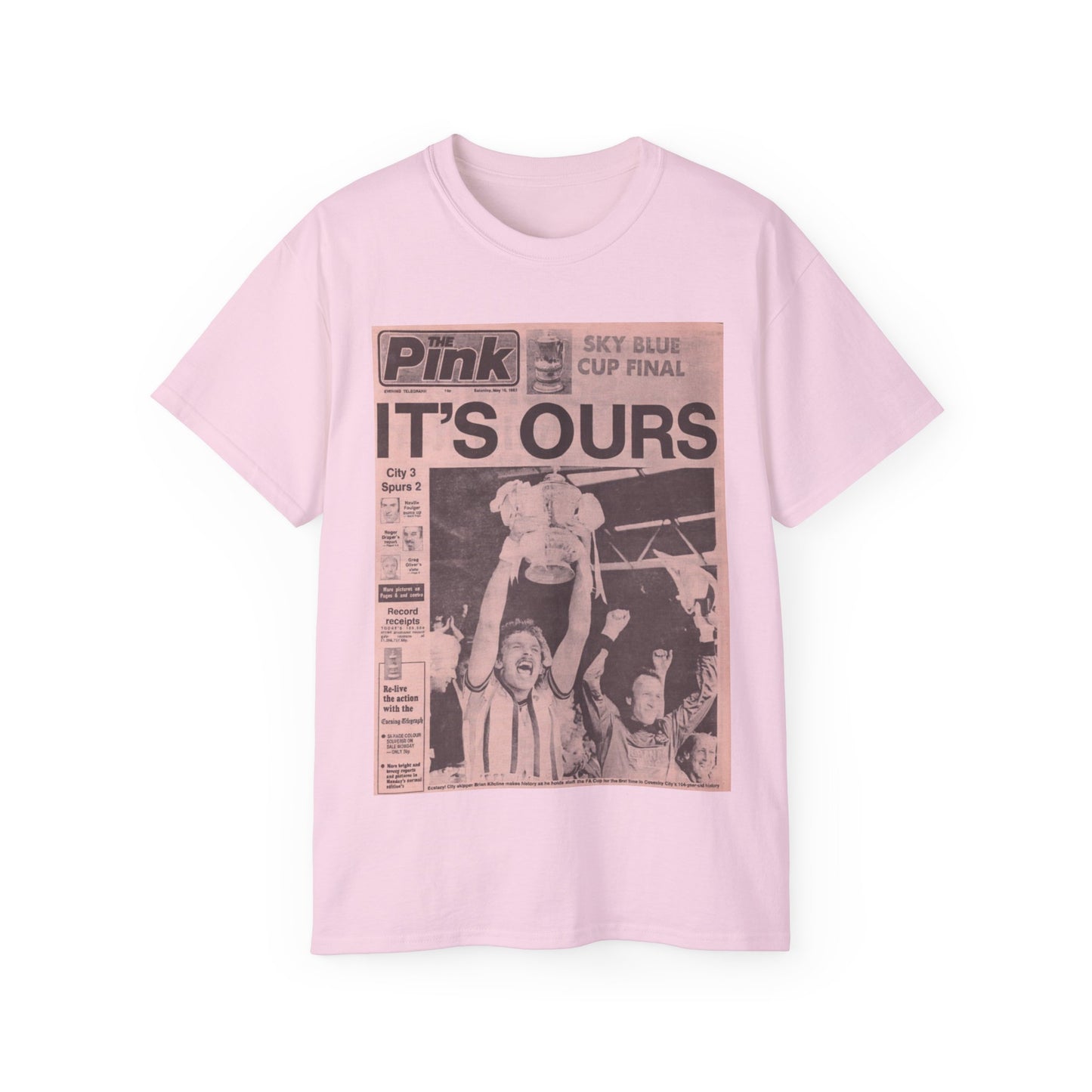 Coventry City Newspaper The Pink FA Cup Final 1987 Unisex Ultra Cotton Tee