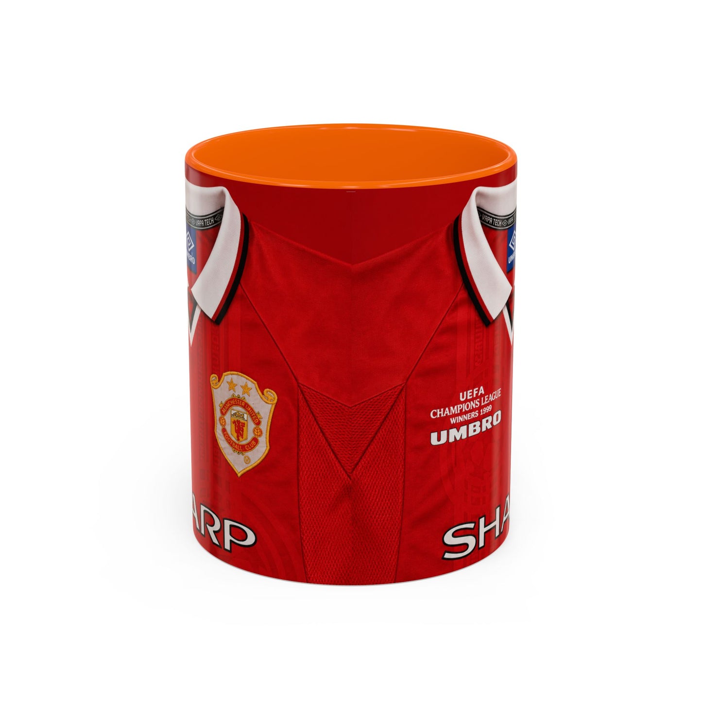 Manchester United European Shirt 1997-2000 Accent Coffee Mug (11, 15oz)
