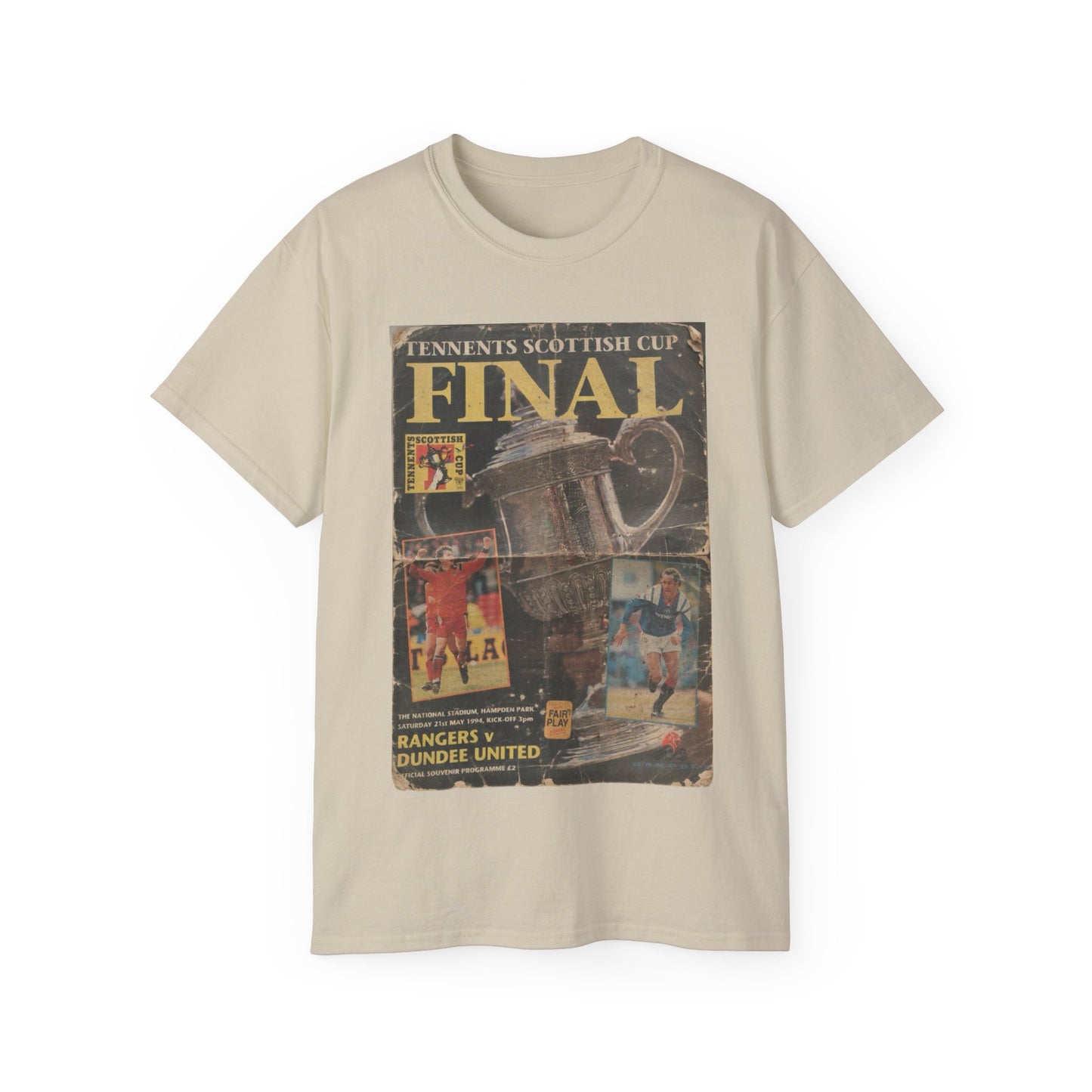 1994 Scottish Challenge Cup Final Dundee United Rangers Programme Poster Unisex Ultra Cotton Tee