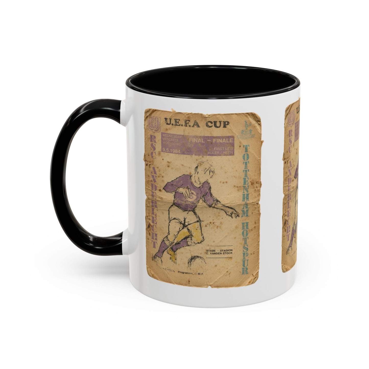 1984 UEFA Cup Final Tottenham Hotspur Anderlecht Programme Poster Accent Coffee Mug (11, 15oz)