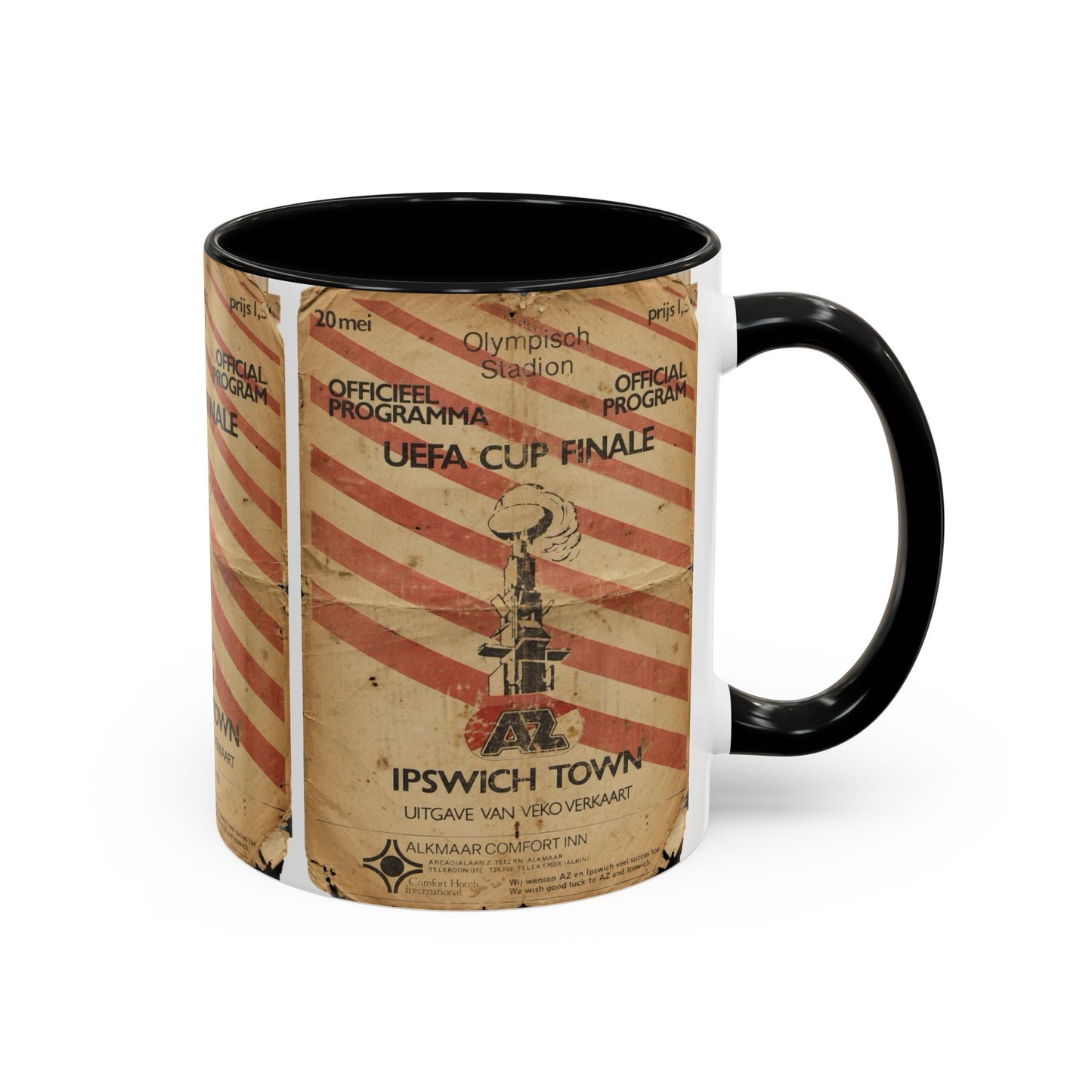 1981 UEFA Cup Final Ipswich Town AZ Alkmaar Programme Poster Accent Coffee Mug (11, 15oz)