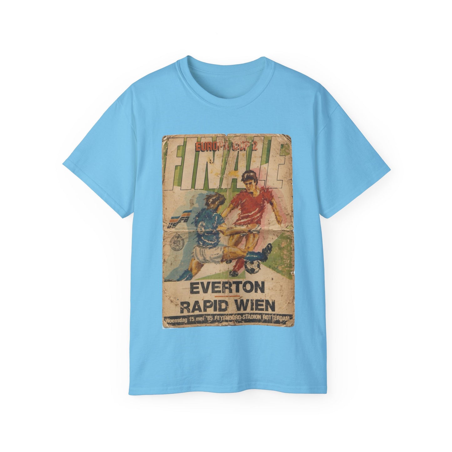 1985 European Cup Winners Cup Final Everton Rapid Vienna Poster Unisex Ultra Cotton Tee