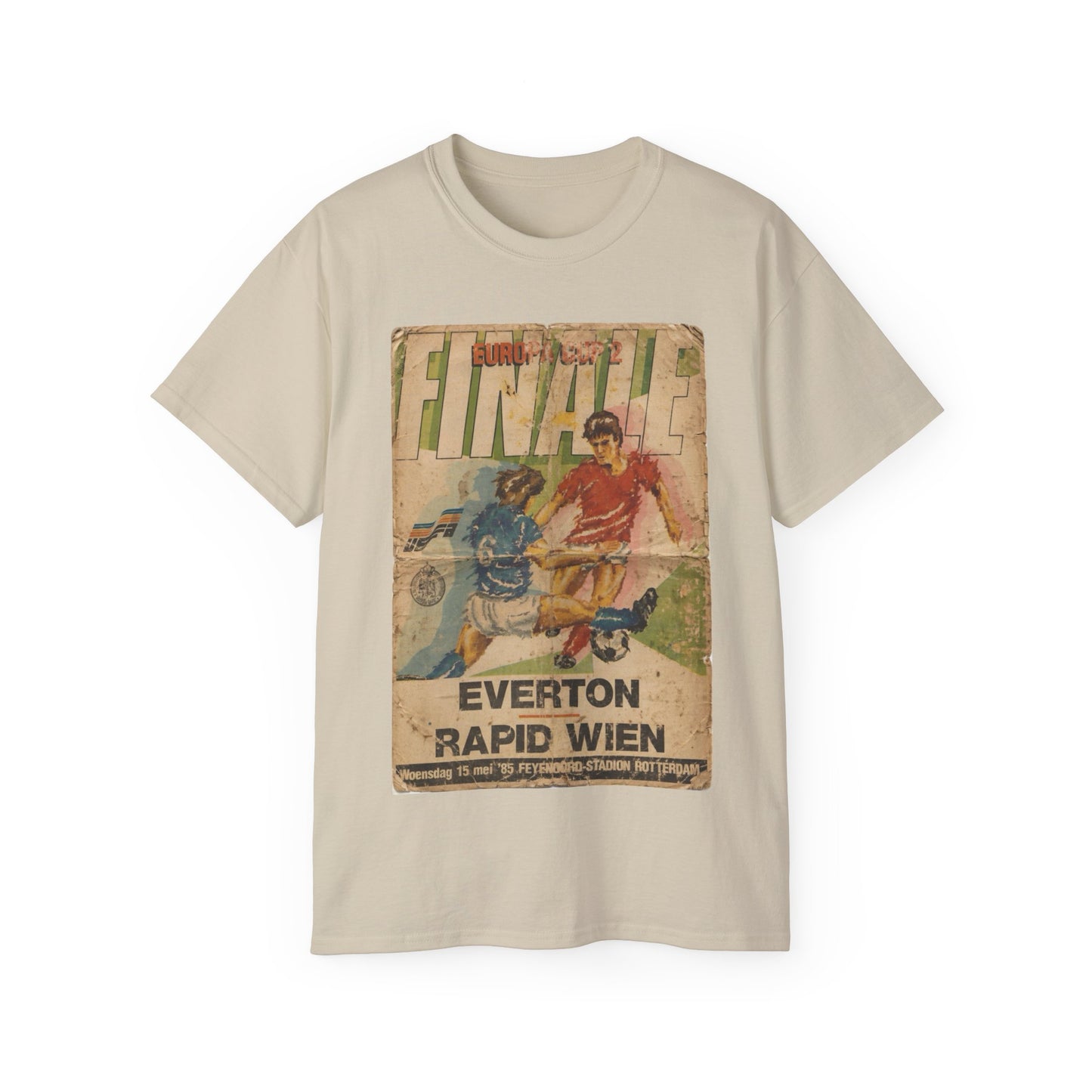 1985 European Cup Winners Cup Final Everton Rapid Vienna Poster Unisex Ultra Cotton Tee