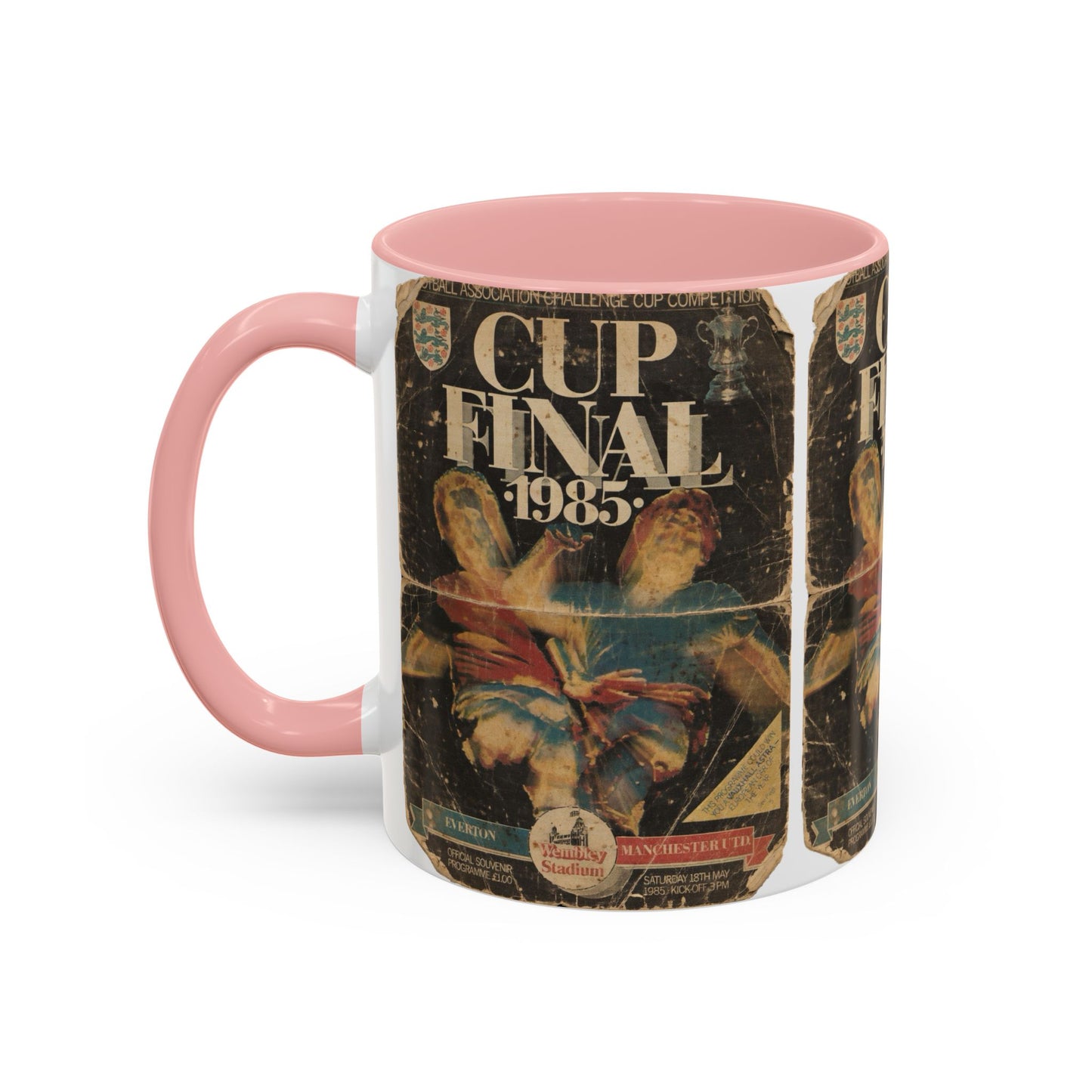 1985 FA Cup Final Manchester United Everton Programme Poster Accent Coffee Mug (11, 15oz)