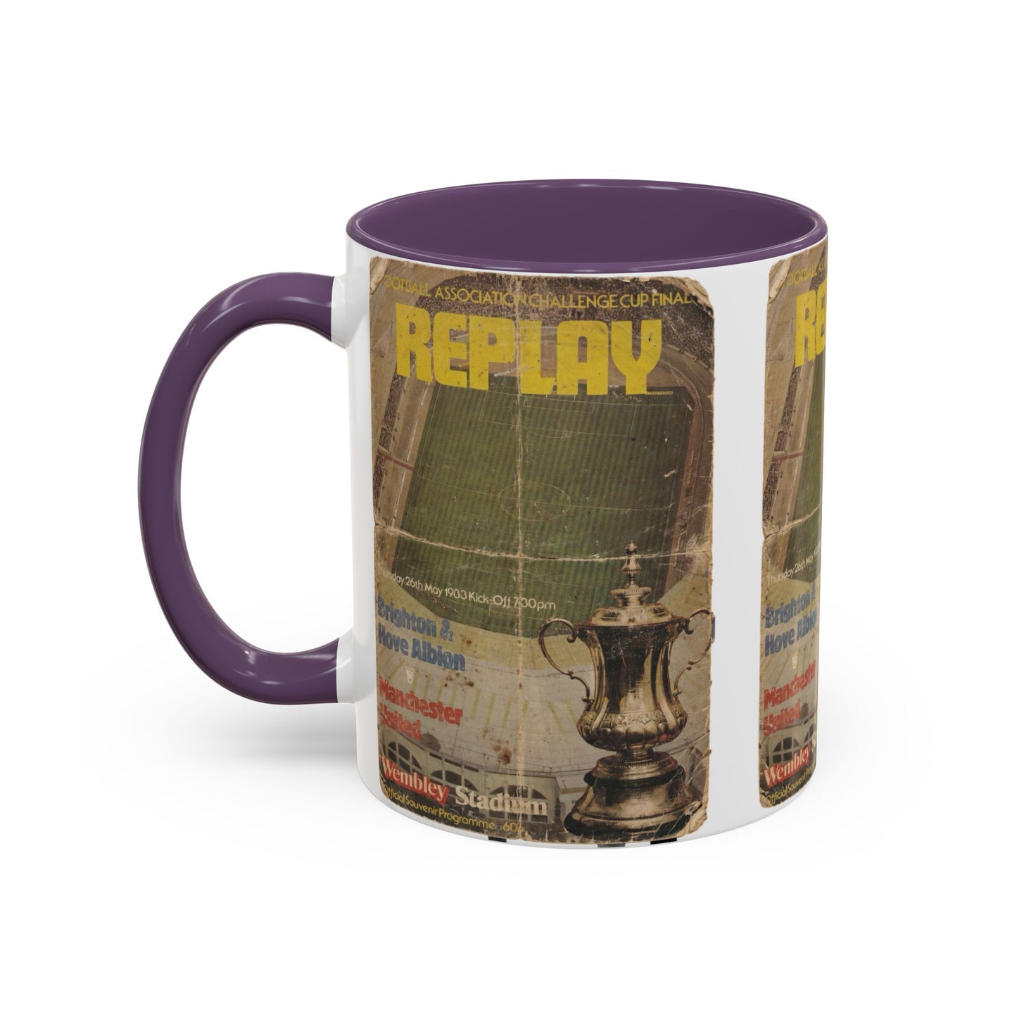 1983 FA Cup Final Replay Manchester United Brighton Programme Poster Accent Coffee Mug (11, 15oz)