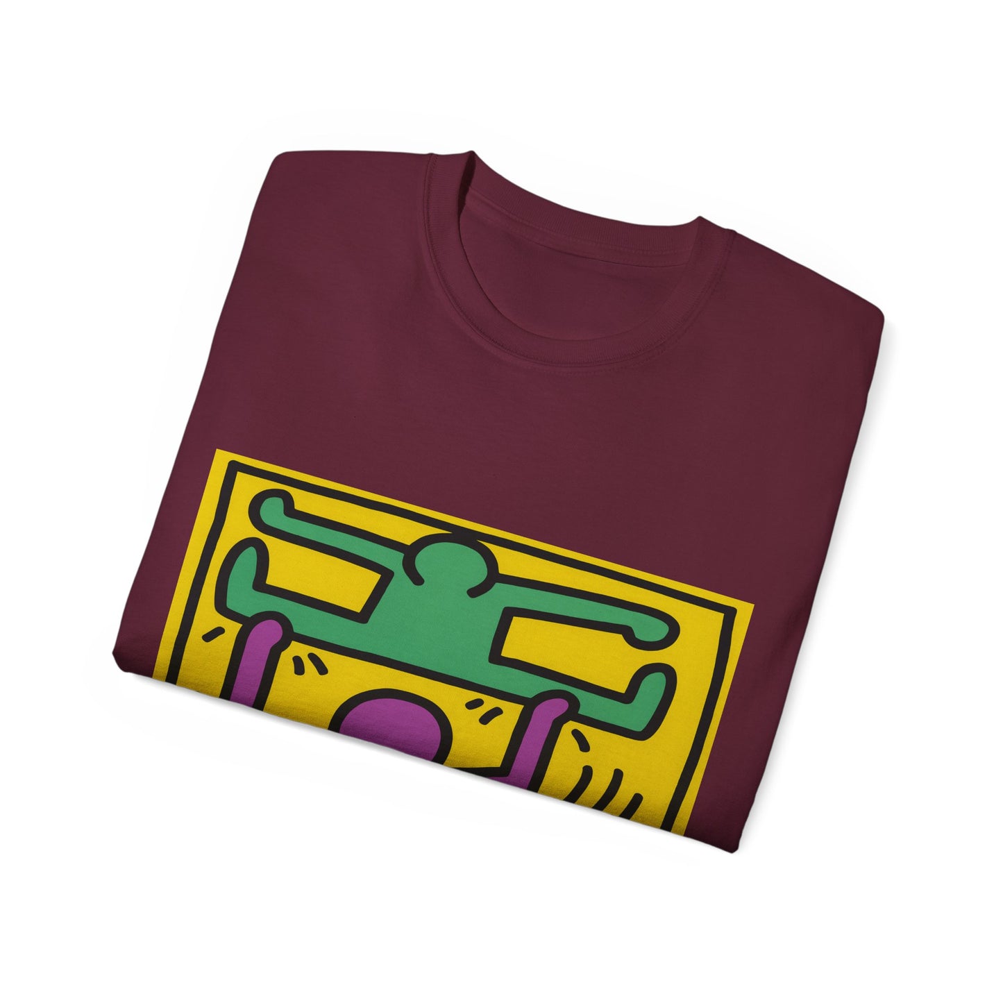 Keith Haring Pop Shop Green and Purple T-Shirt