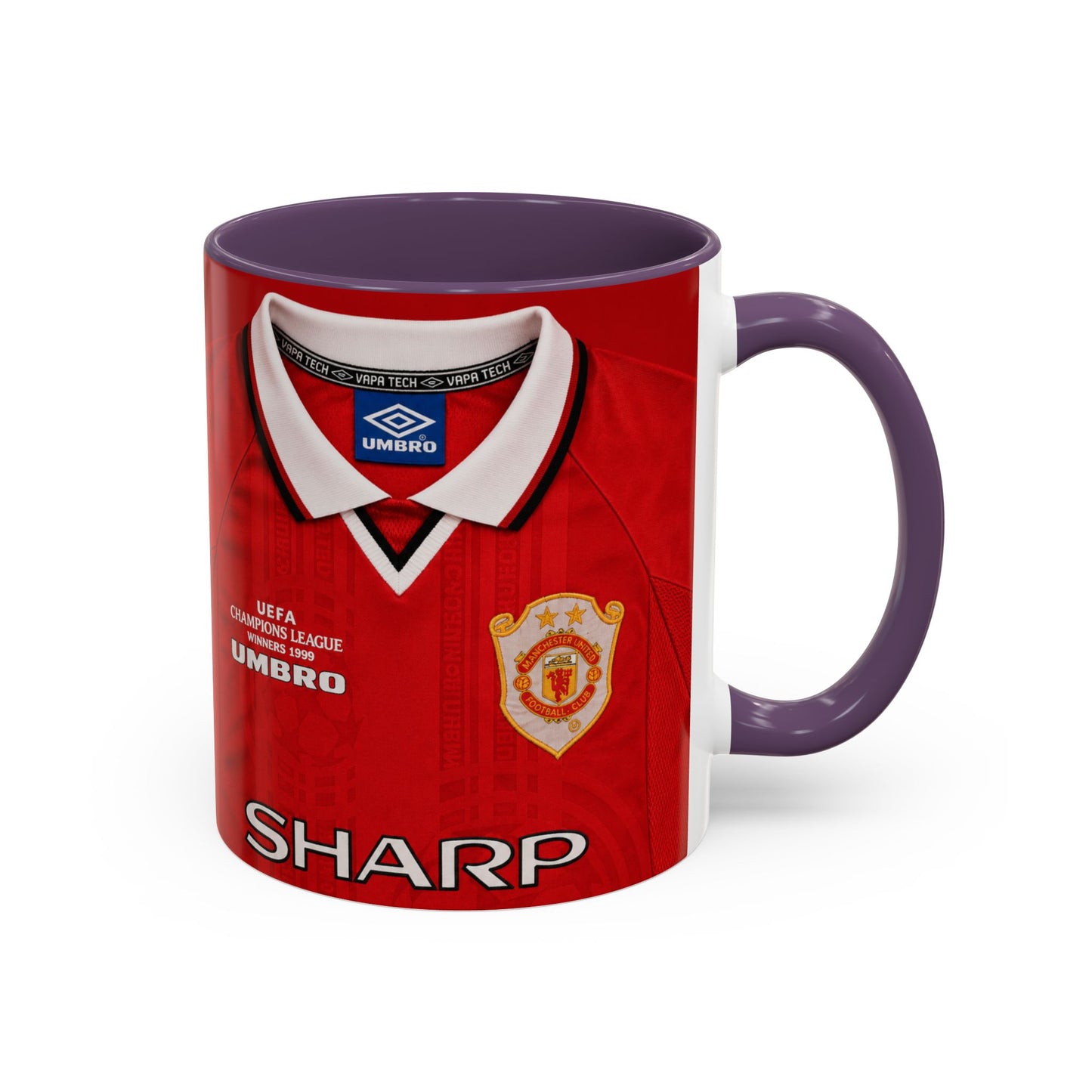 Manchester United European Shirt 1997-2000 Accent Coffee Mug (11, 15oz)