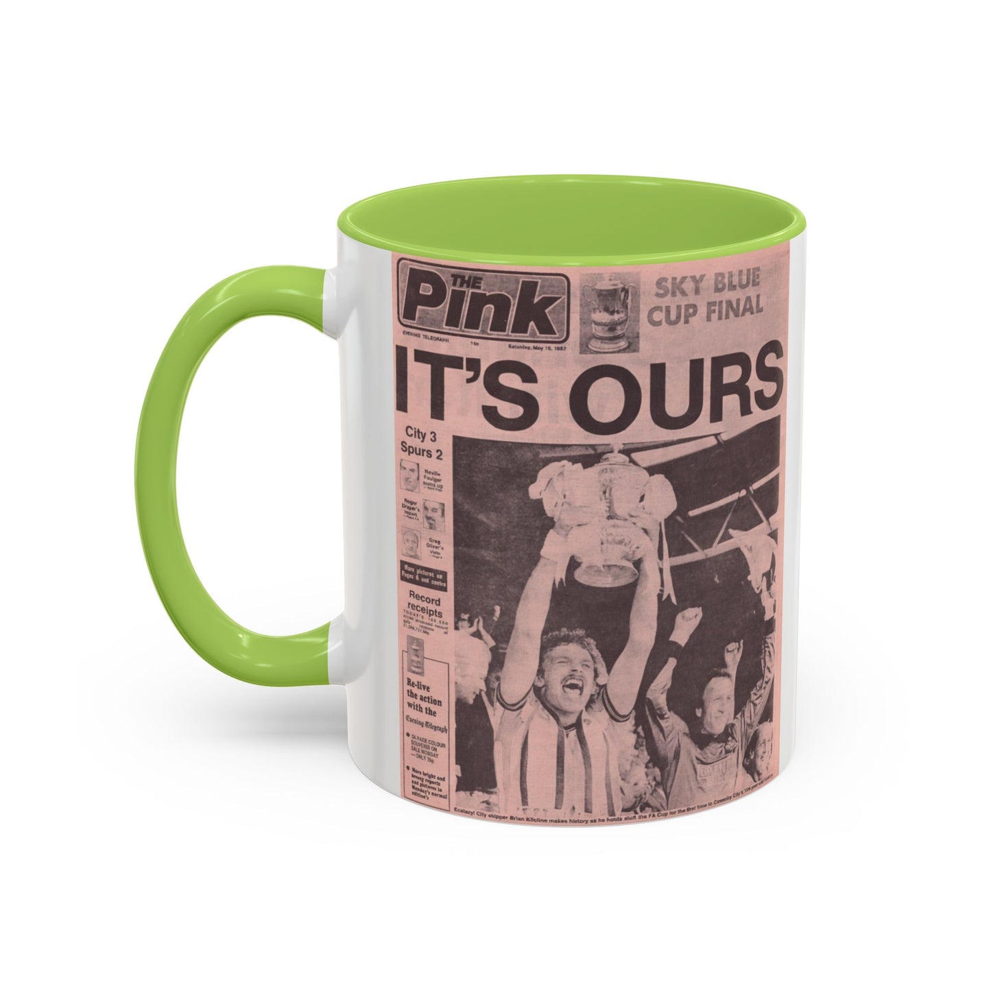 Coventry City Newspaper The Pink FA Cup Final 1987 Accent Coffee Mug (11, 15oz)