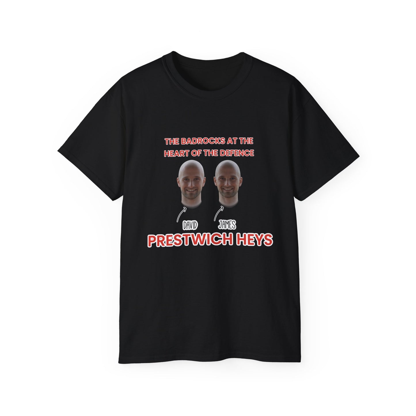 The Badrocks at the heart of the defence - James and David Badrock Prestwich Heys Unisex Ultra Cotton Tee