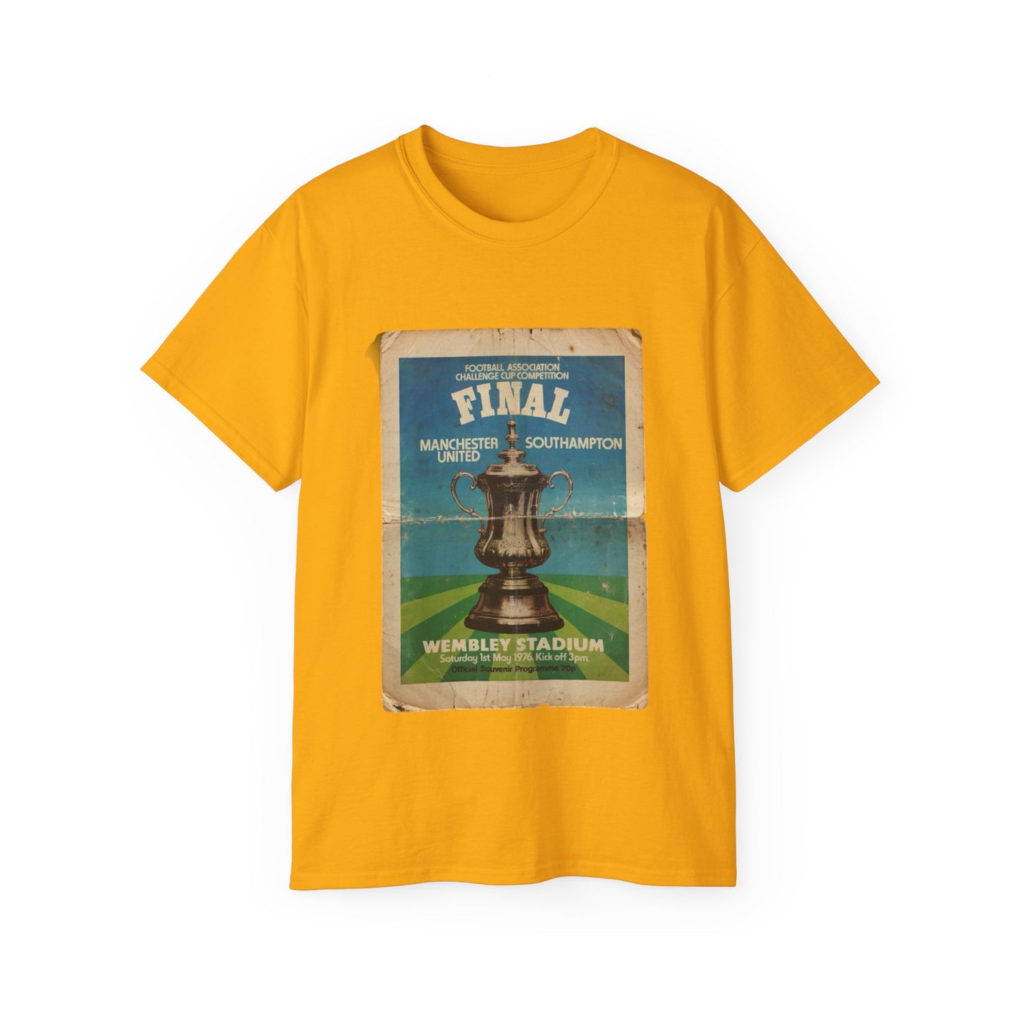 1976 FA Cup Final Manchester United Southampton Programme Poster Unisex Ultra Cotton Tee