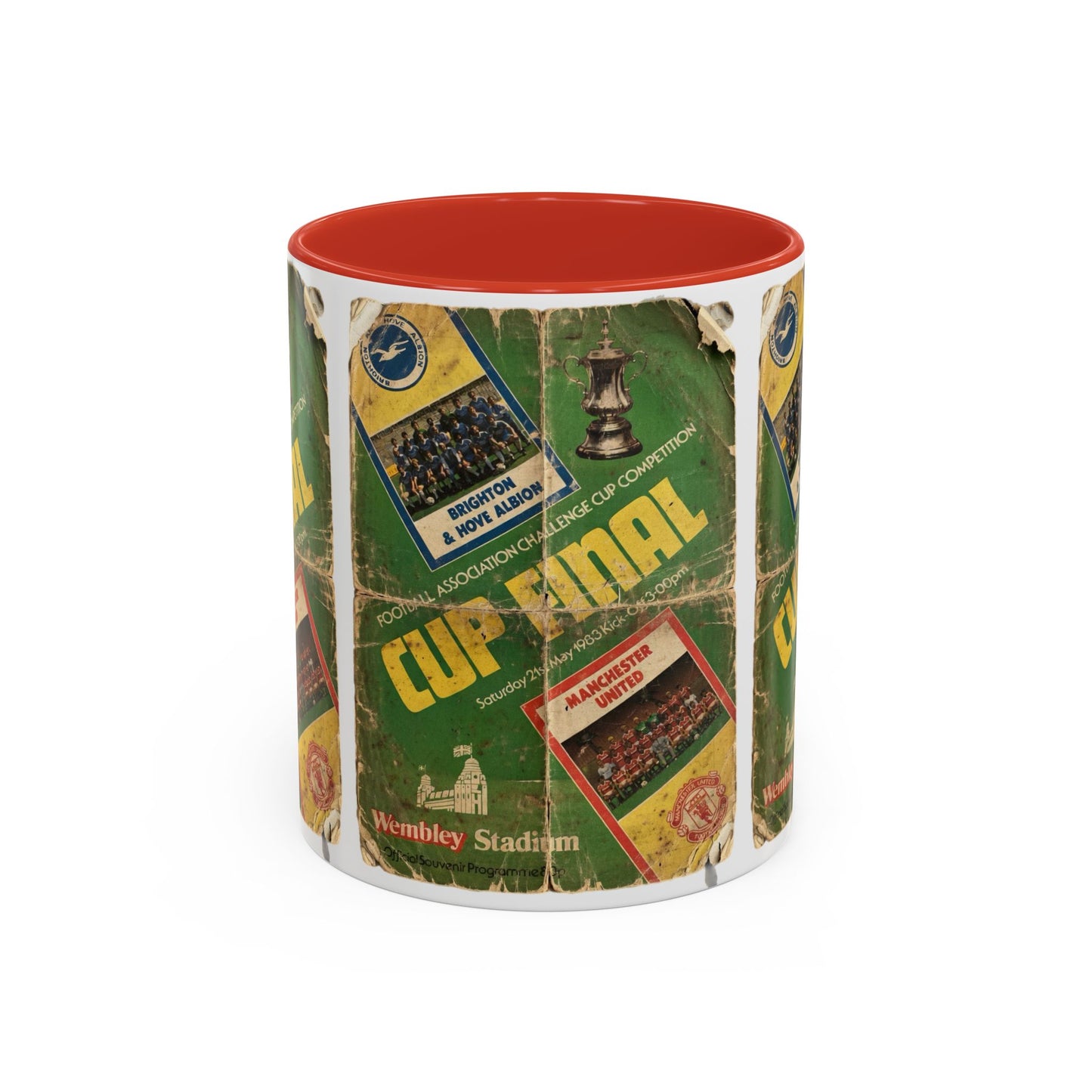 1983 FA Cup Final Manchester United Brighton Programme Poster Accent Coffee Mug (11, 15oz)