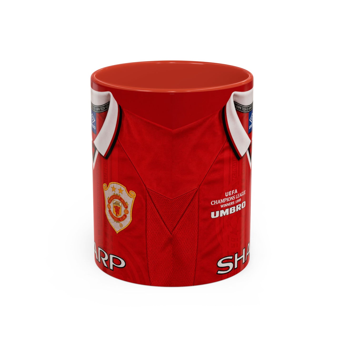 Manchester United European Shirt 1997-2000 Accent Coffee Mug (11, 15oz)