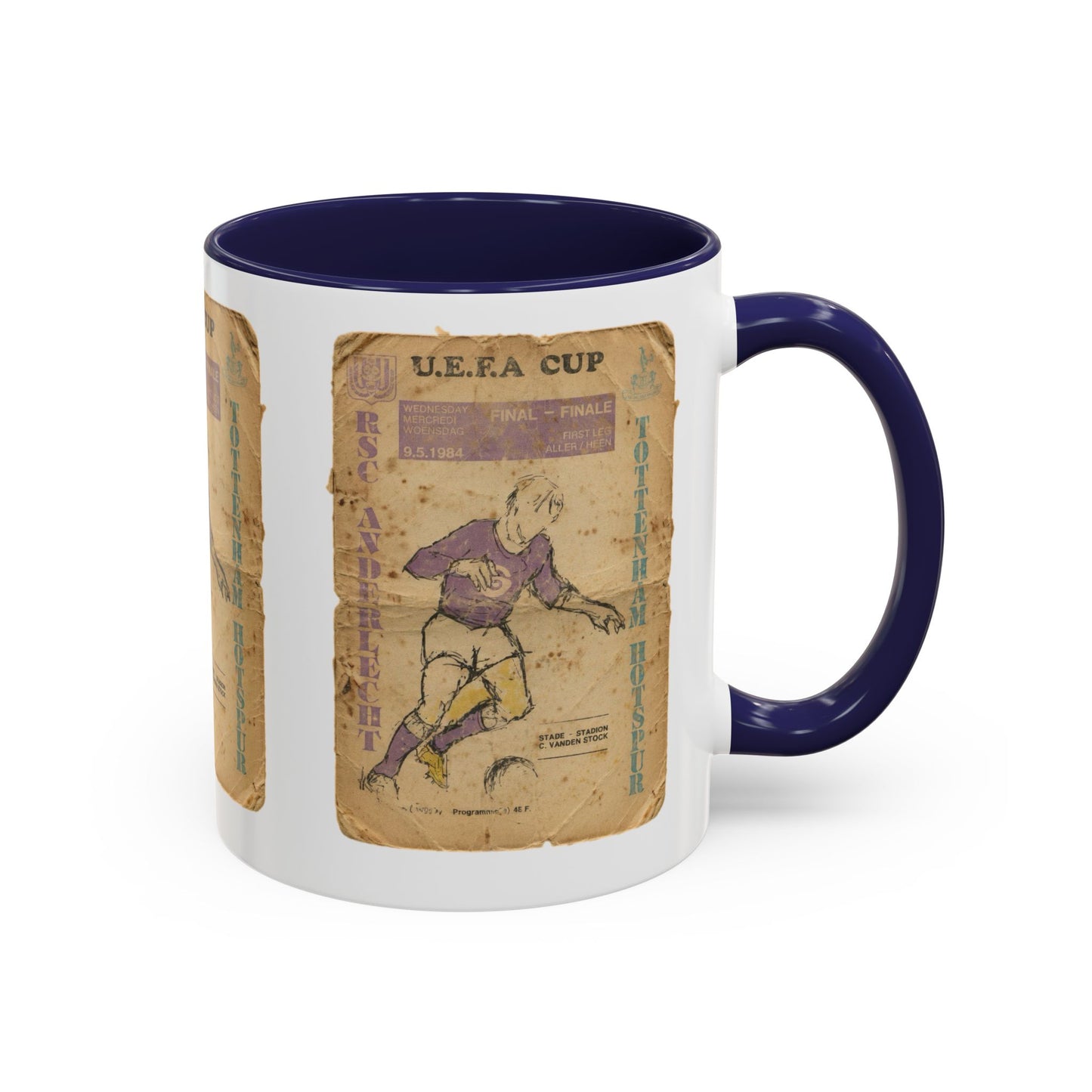 1984 UEFA Cup Final Tottenham Hotspur Anderlecht Programme Poster Accent Coffee Mug (11, 15oz)