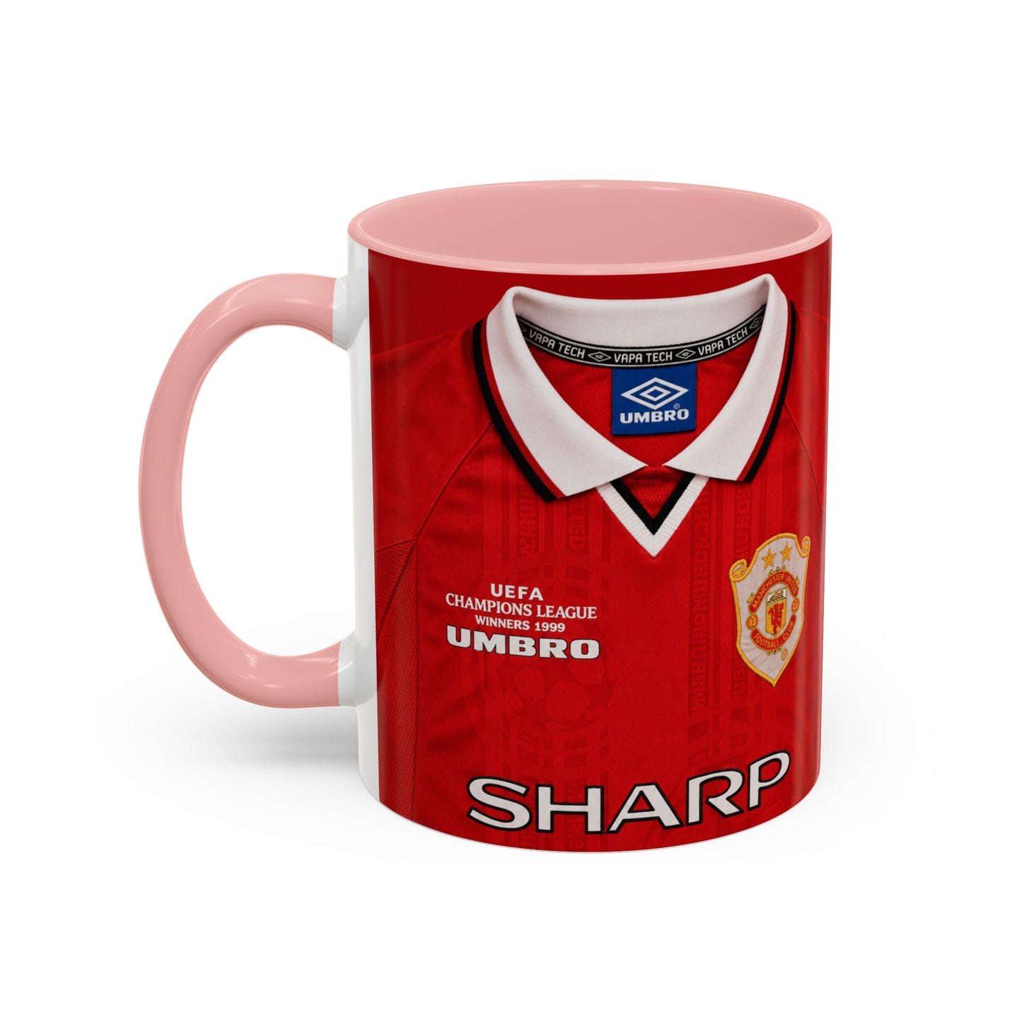 Manchester United European Shirt 1997-2000 Accent Coffee Mug (11, 15oz)