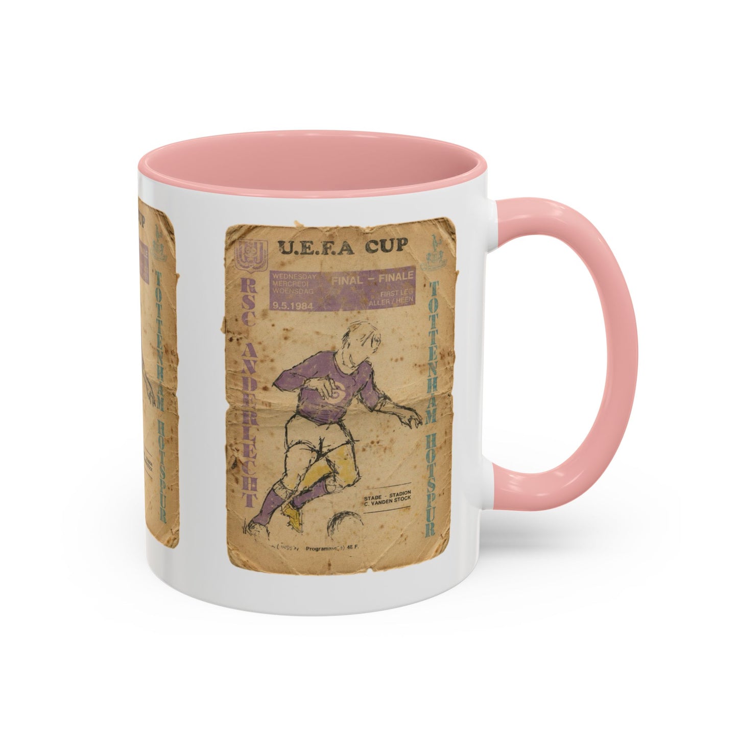 1984 UEFA Cup Final Tottenham Hotspur Anderlecht Programme Poster Accent Coffee Mug (11, 15oz)