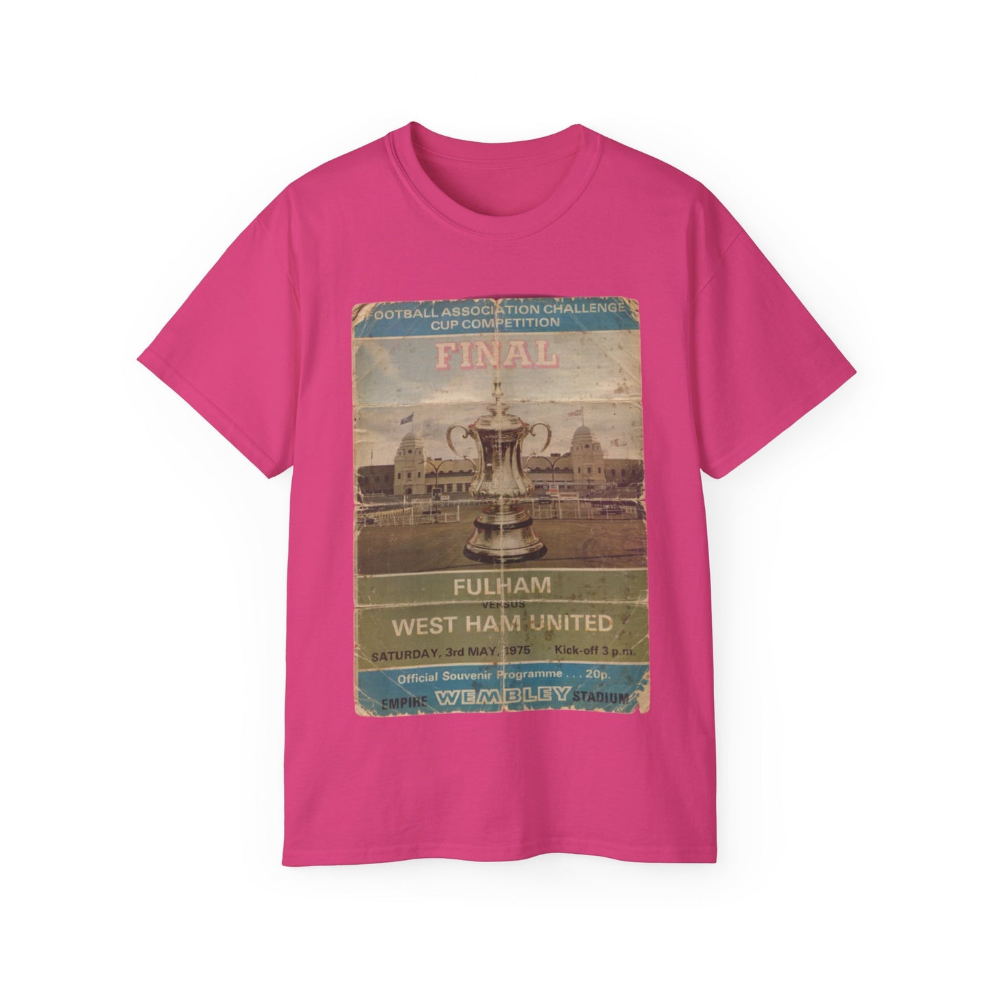1975 FA Cup Final Programme Poster West Ham Fulham Unisex Ultra Cotton Tee