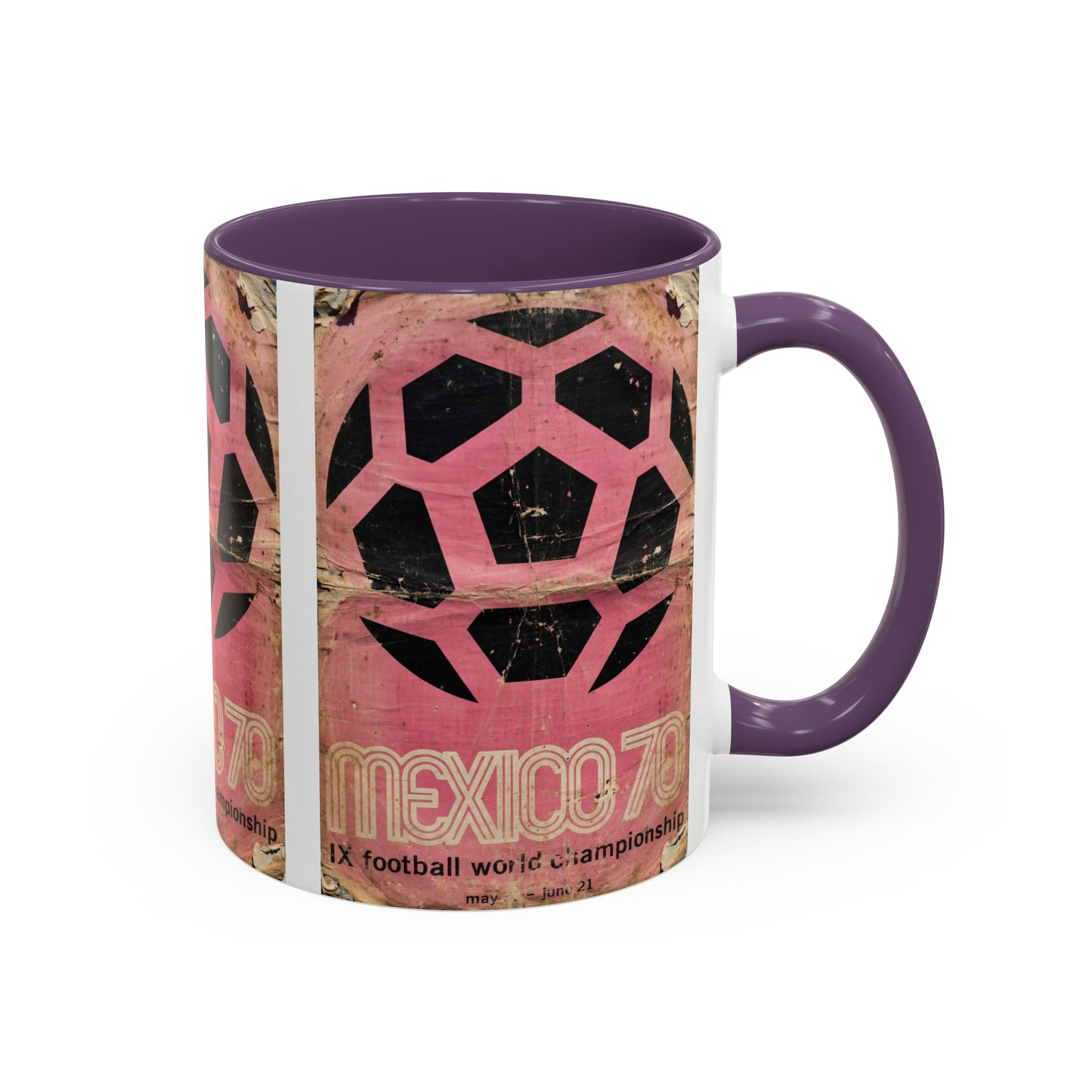 Mexico 70 World Cup Poster Pink Coffee Mug (11, 15oz)