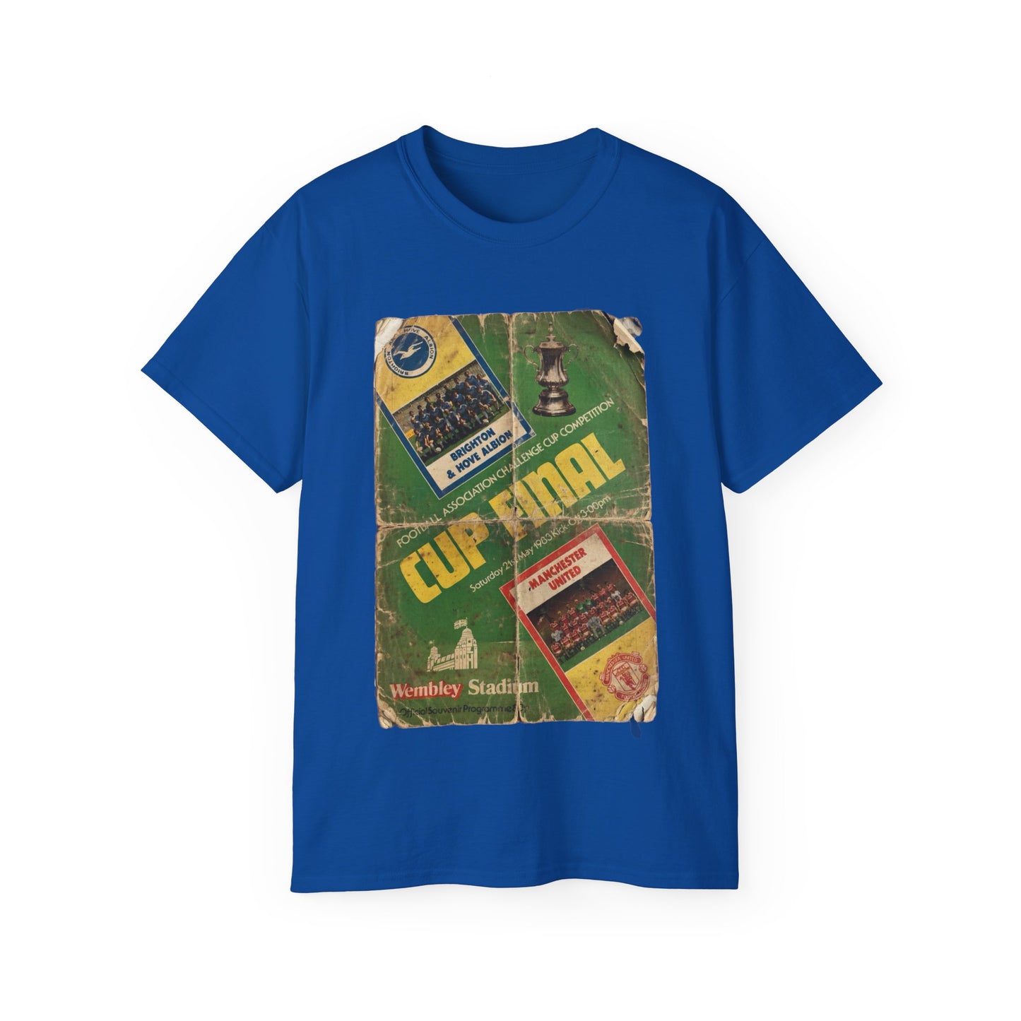 1983 FA Cup Final Manchester United Brighton Programme Poster Unisex Ultra Cotton Tee