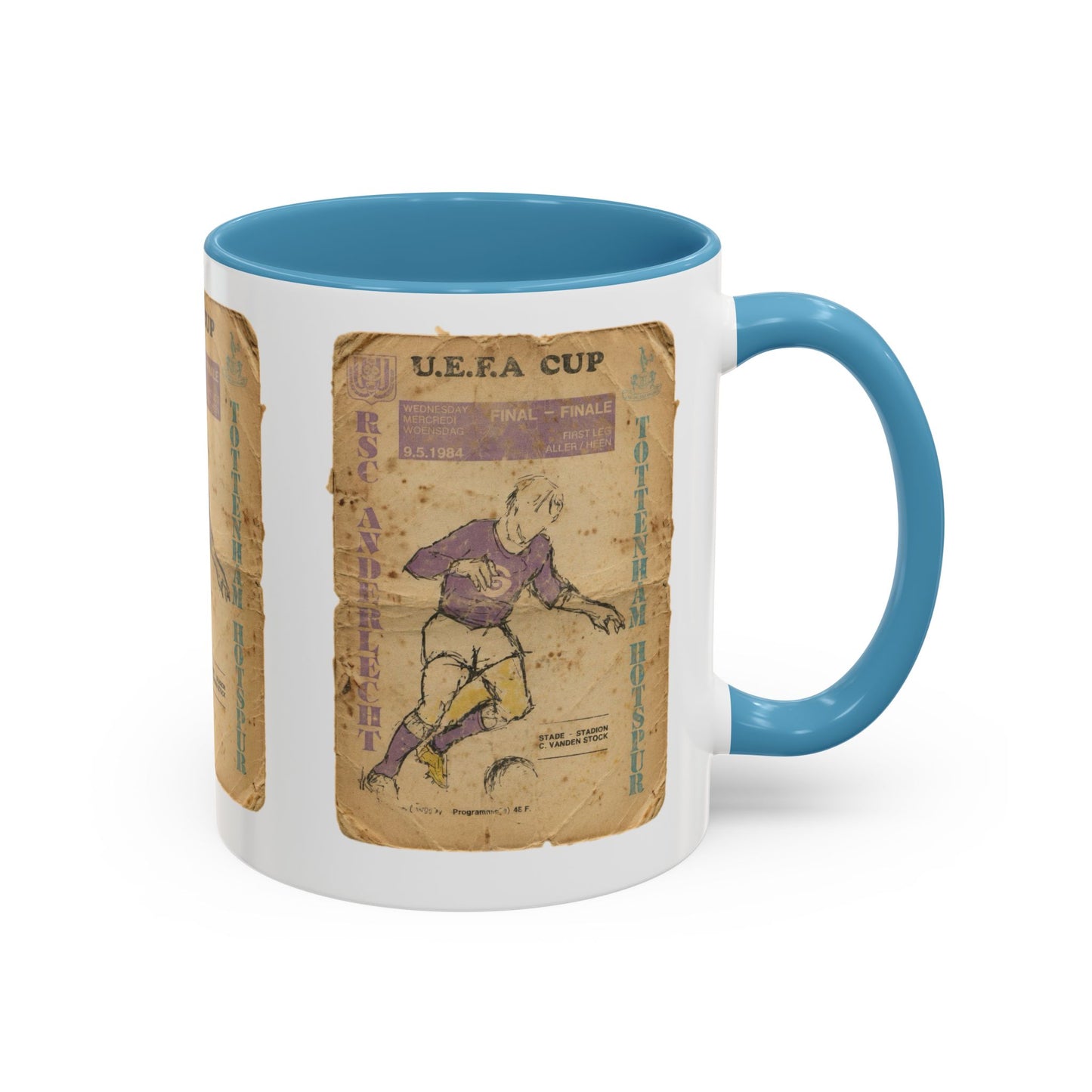 1984 UEFA Cup Final Tottenham Hotspur Anderlecht Programme Poster Accent Coffee Mug (11, 15oz)