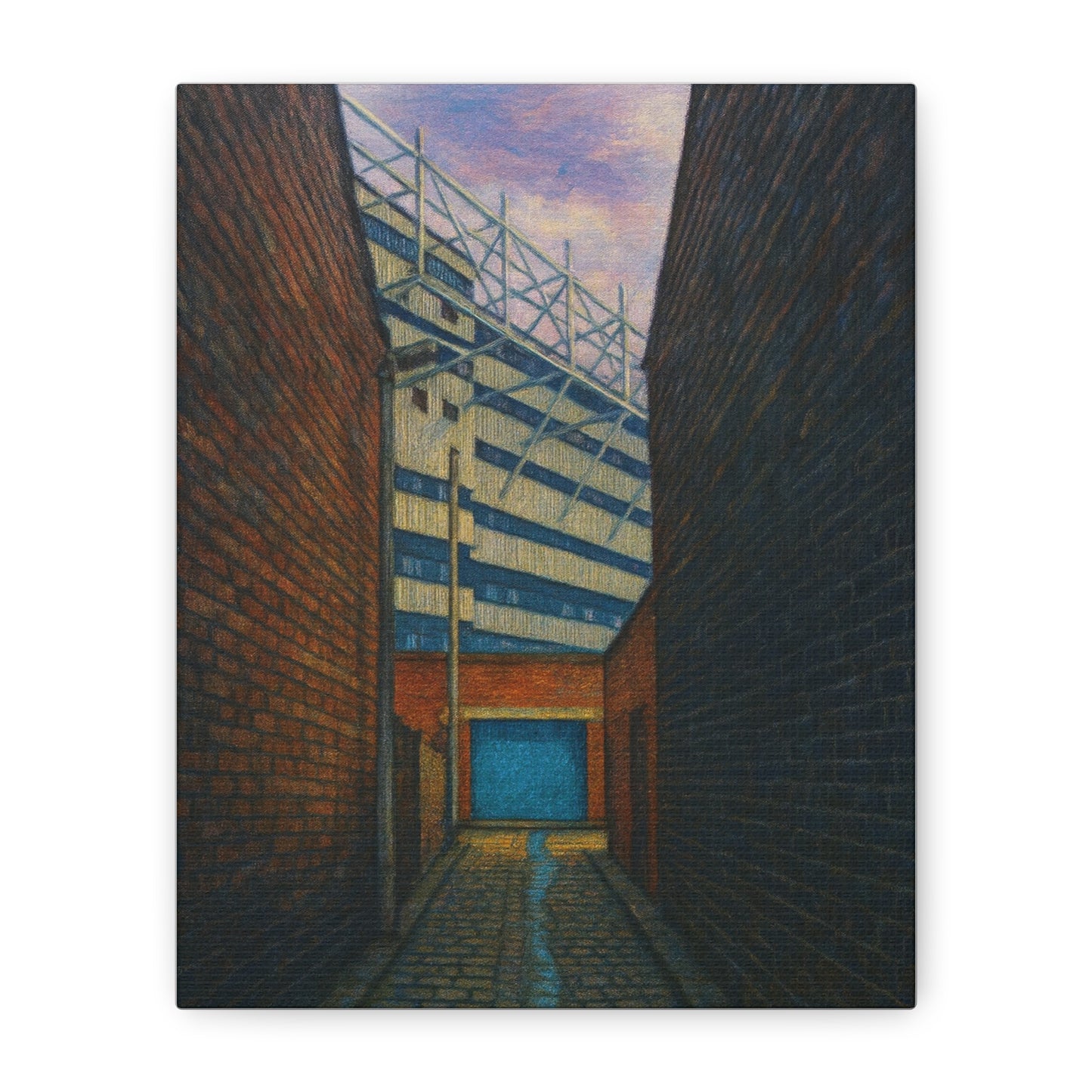 Maine Road Manchester City Back Alley Painting Print Canvas