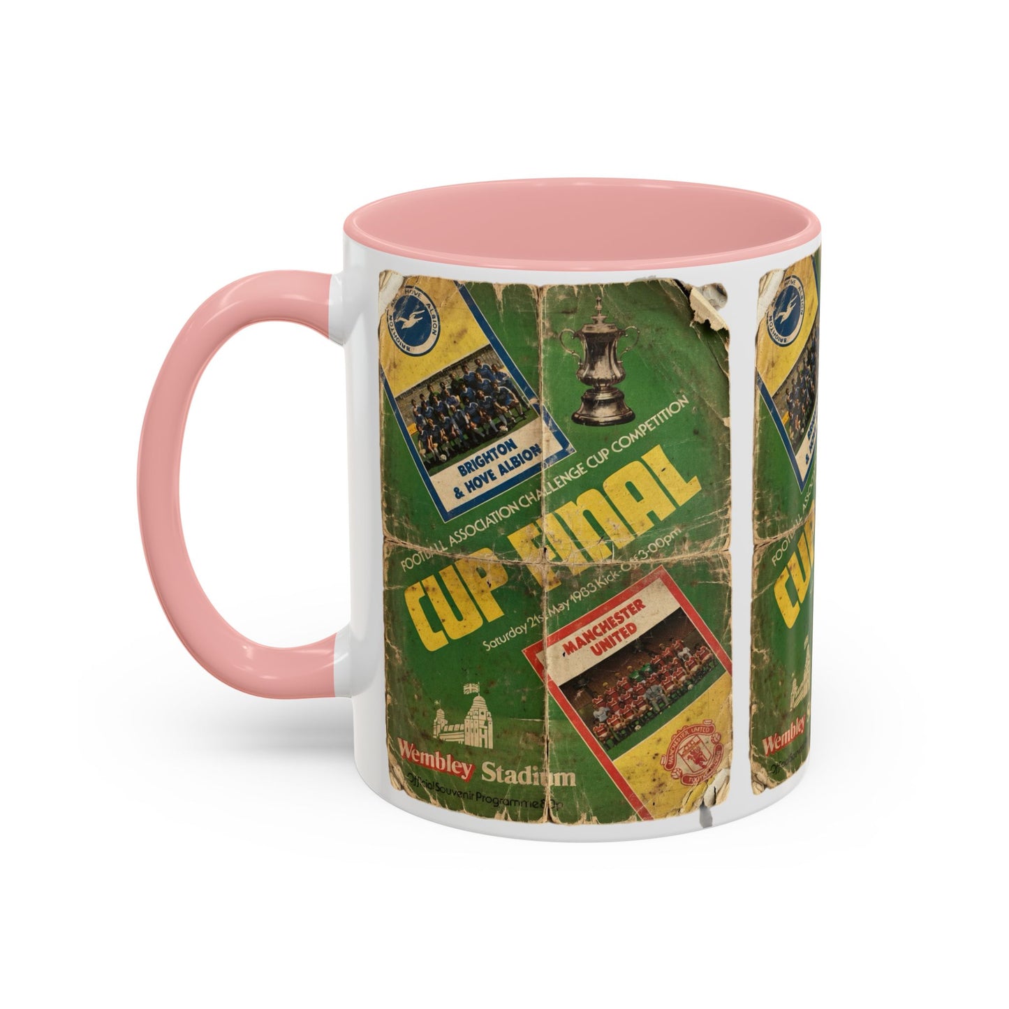 1983 FA Cup Final Manchester United Brighton Programme Poster Accent Coffee Mug (11, 15oz)