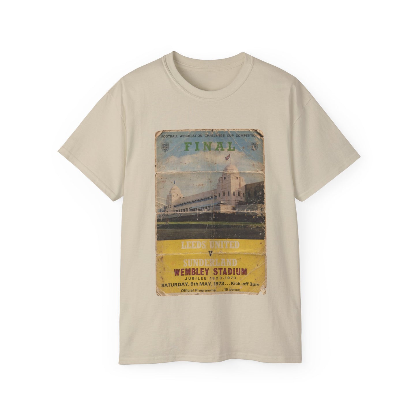 1973 FA Cup Final Programme Sunderland Leeds United Unisex Ultra Cotton Tee