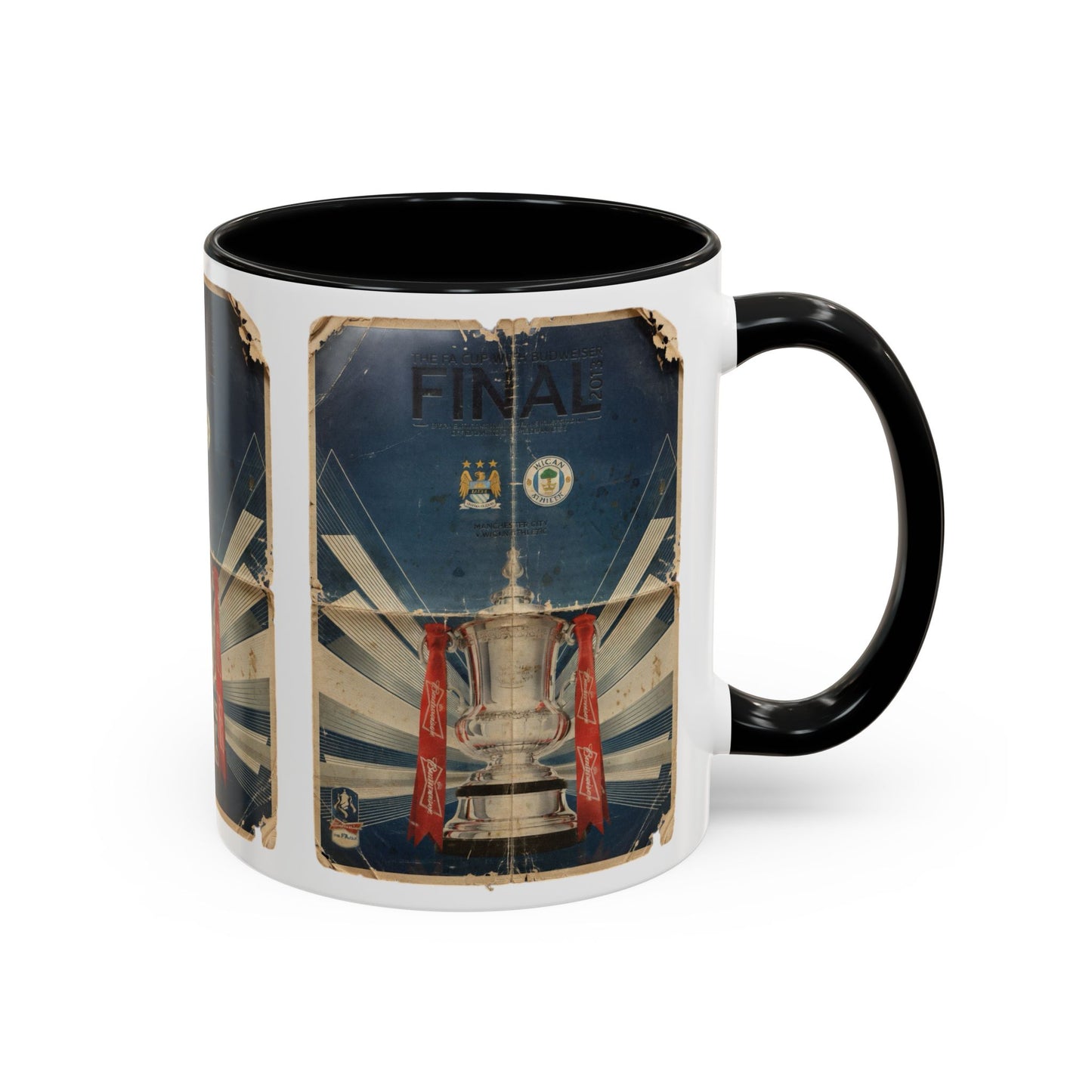 2013 FA Cup Final Manchester City Wigan Athletic Programme Poster Accent Coffee Mug (11, 15oz)