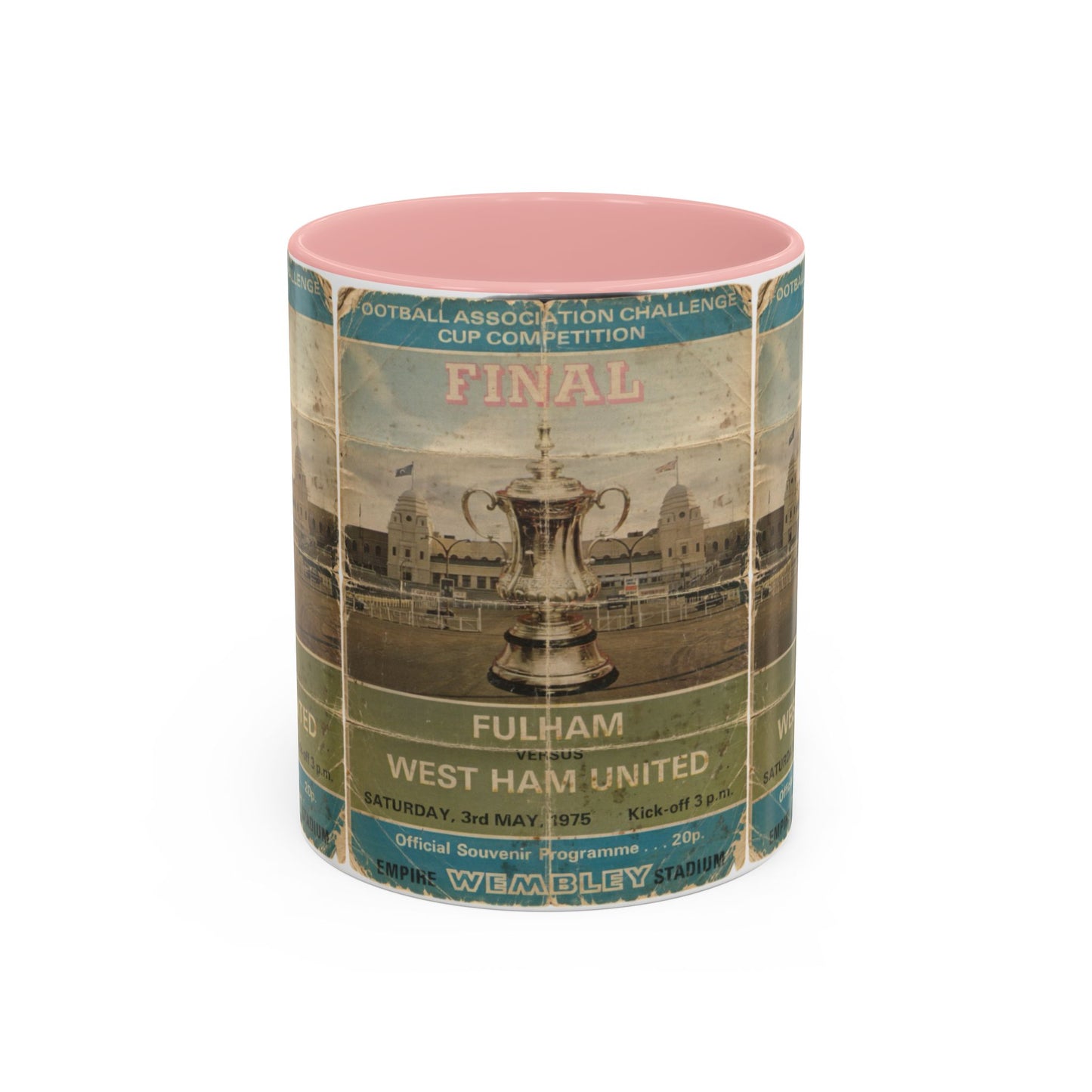 1975 FA Cup Final Programme Poster West Ham Fulham Accent Coffee Mug (11, 15oz)