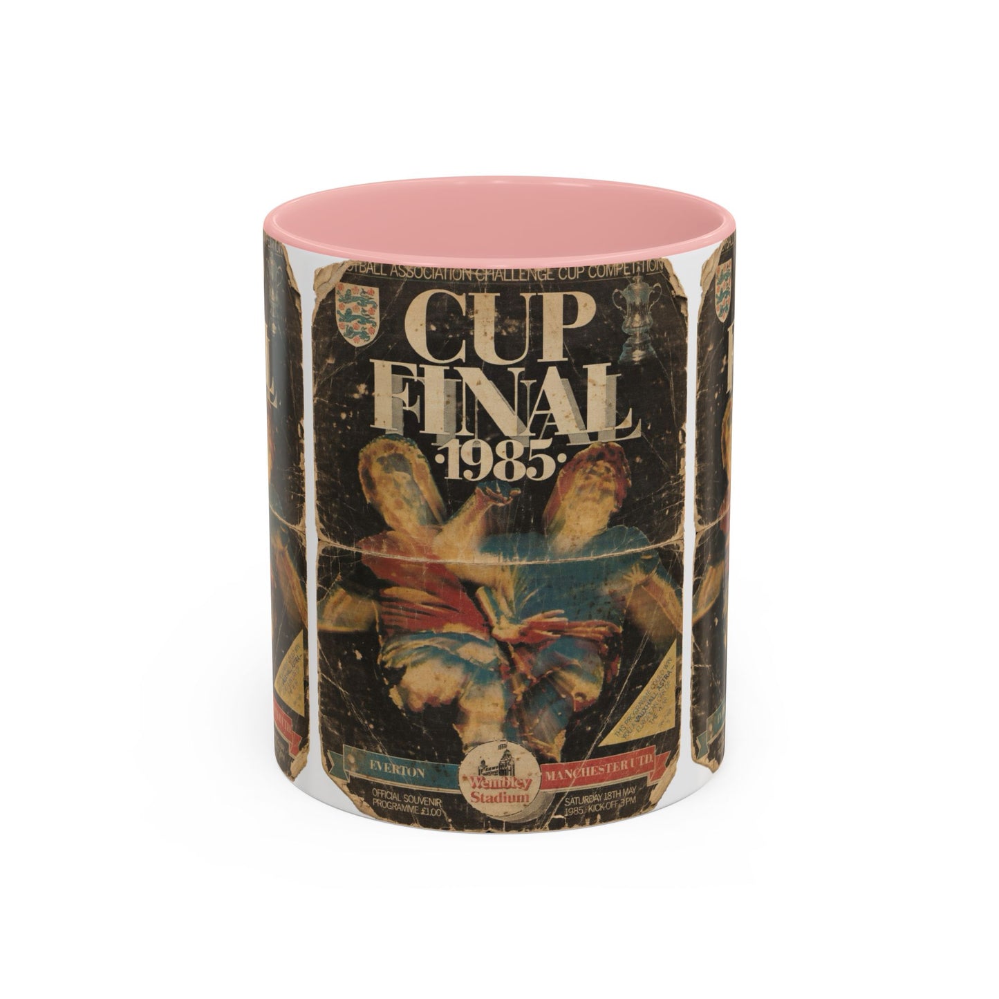 1985 FA Cup Final Manchester United Everton Programme Poster Accent Coffee Mug (11, 15oz)