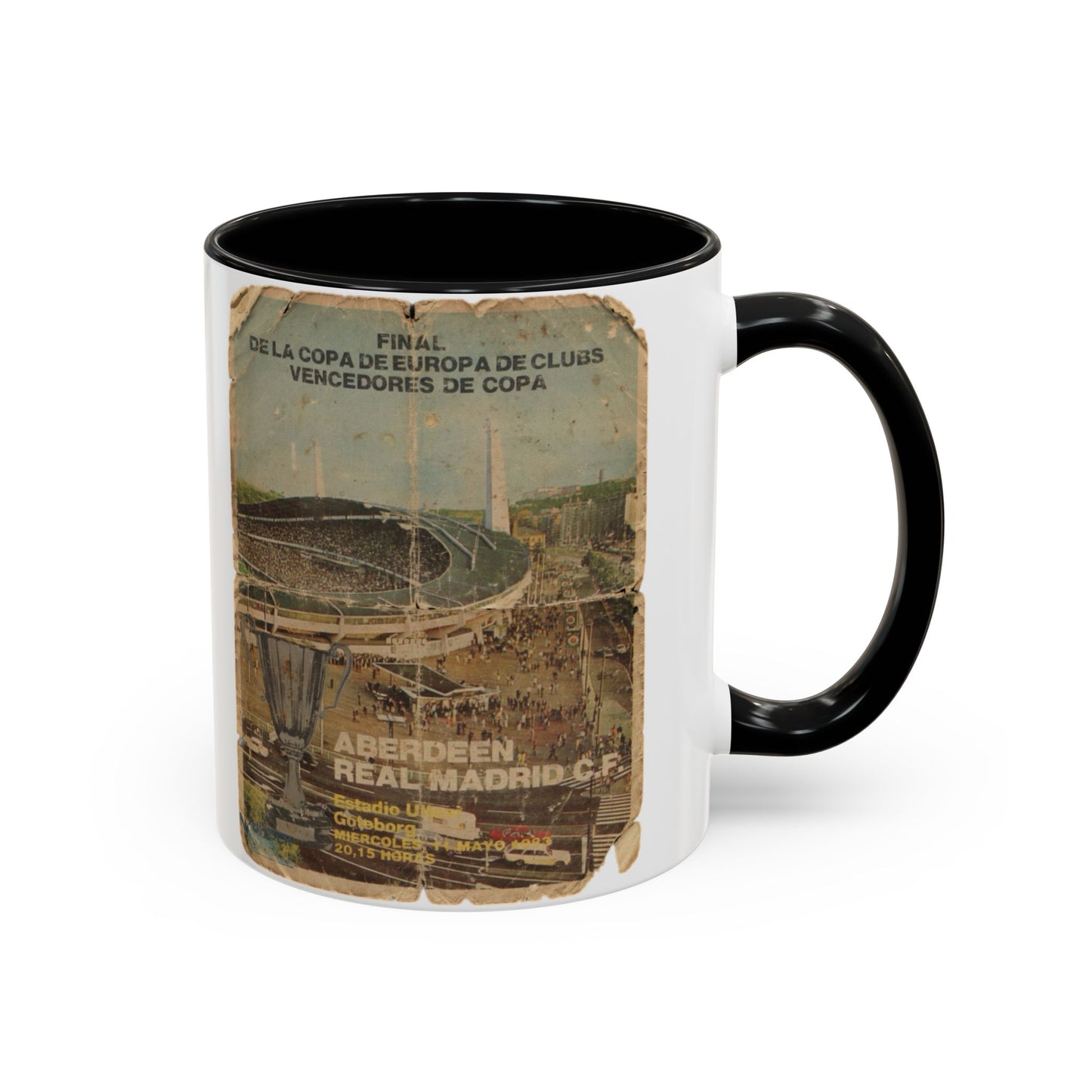 1983 European Cup Winners Cup Final Aberdeen Real Madrid Poster Accent Coffee Mug (11, 15oz)