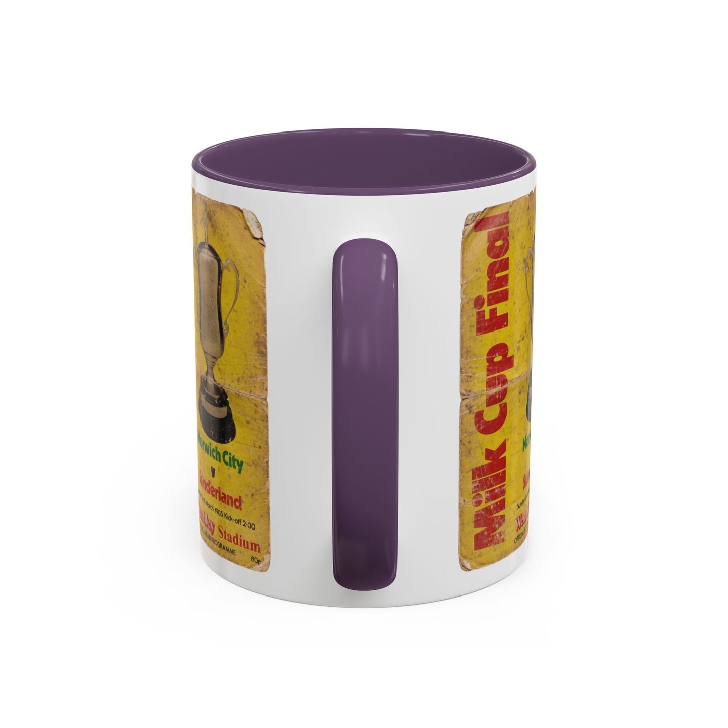 1985 Milk Cup Final Norwich City Sunderland Programme Poster Accent Coffee Mug (11, 15oz)