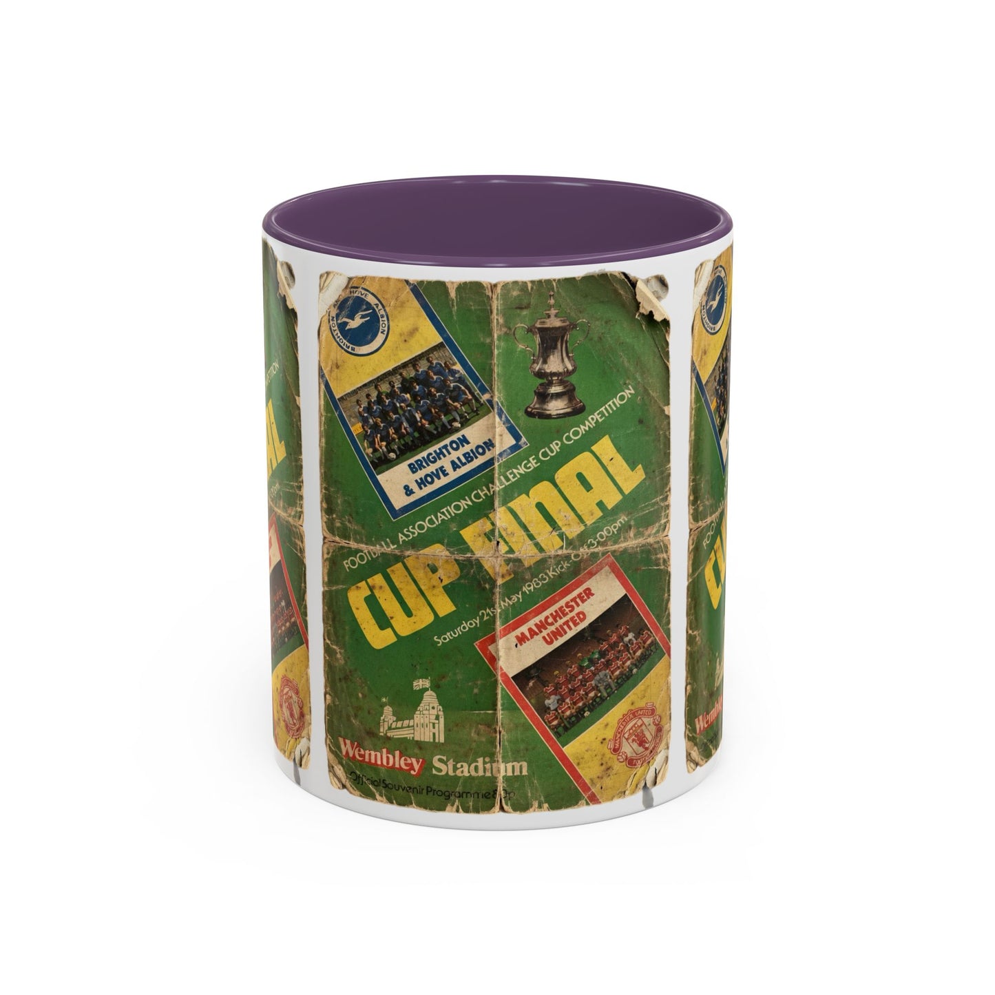 1983 FA Cup Final Manchester United Brighton Programme Poster Accent Coffee Mug (11, 15oz)
